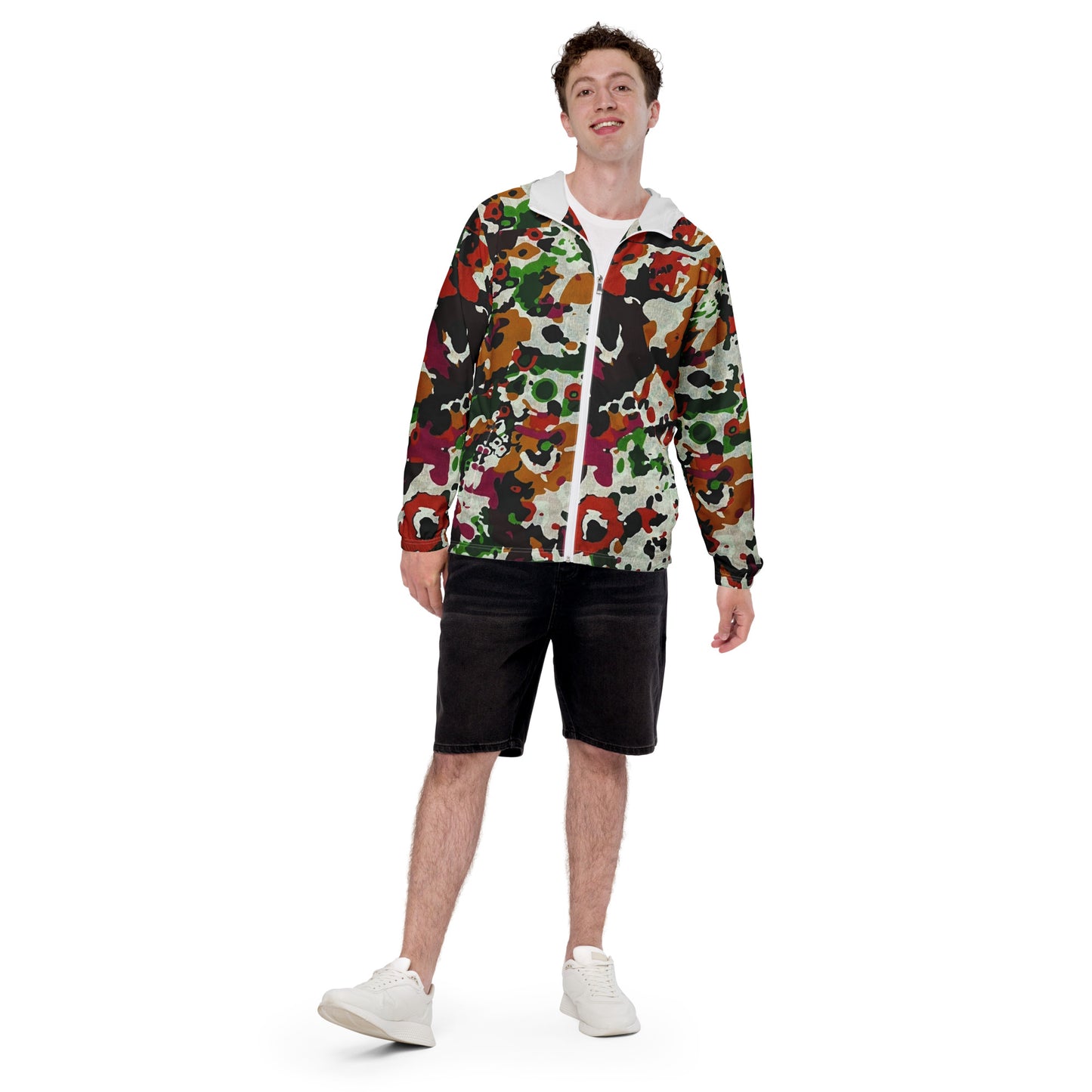 Multicolour Paint Ankara Men’s Windbreaker