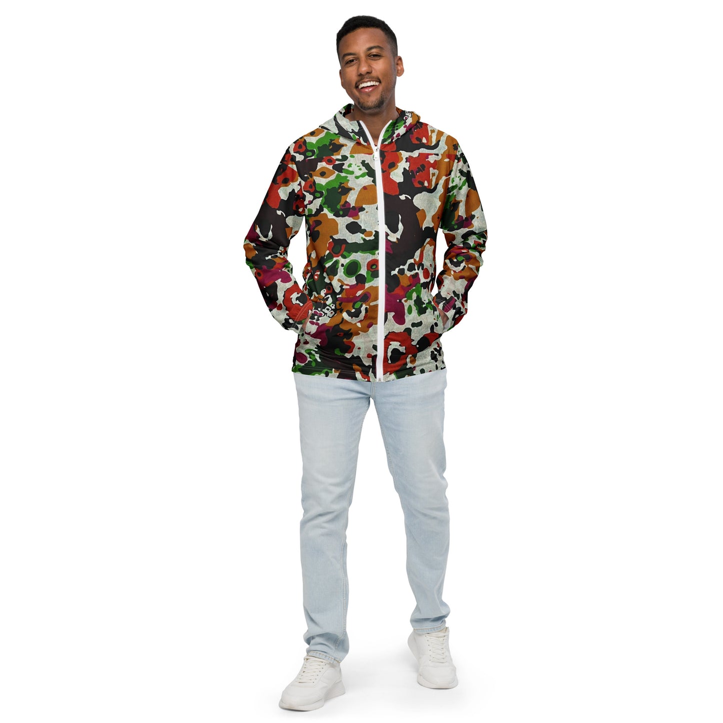 Multicolour Paint Ankara Men’s Windbreaker