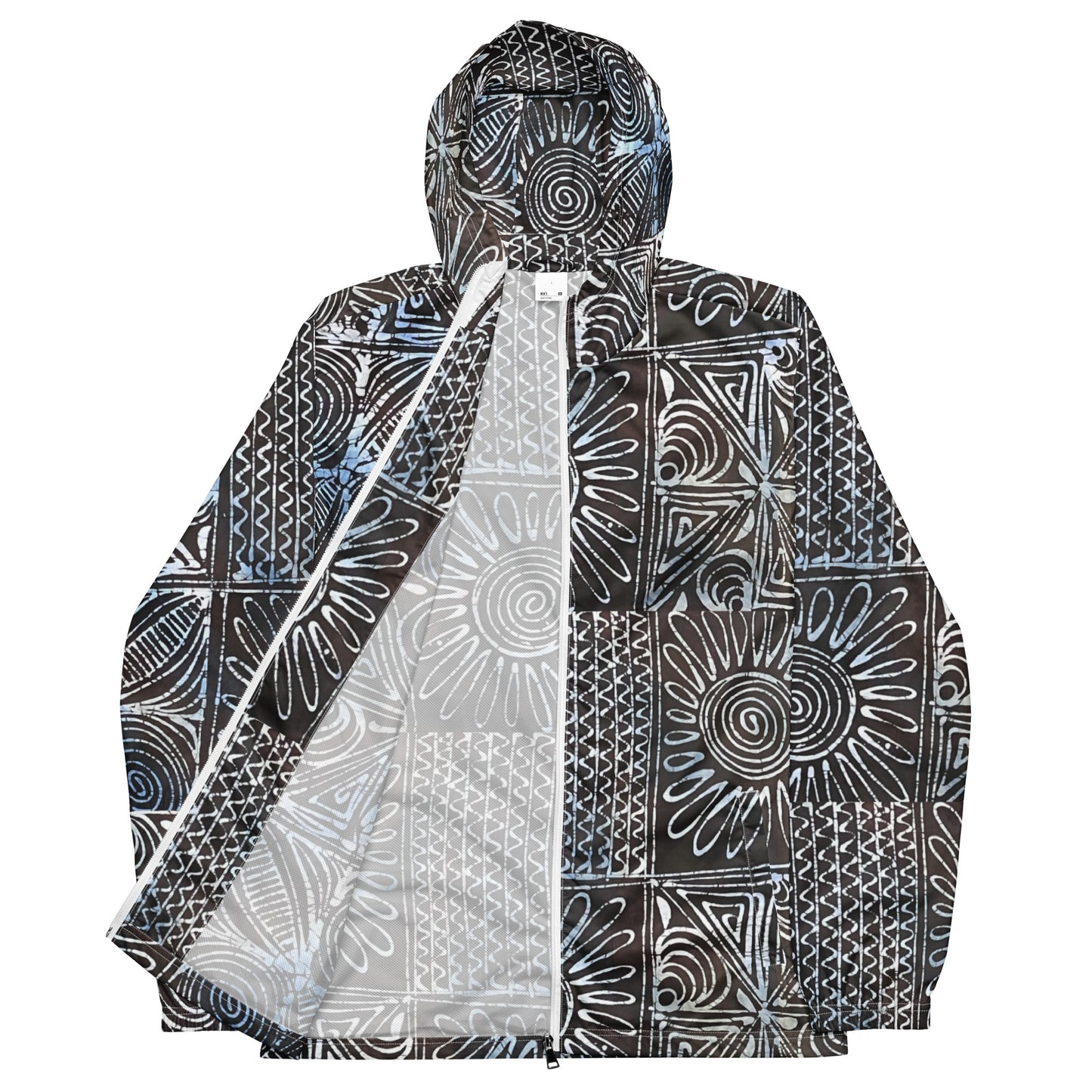 Cyan Print Men’s Windbreaker