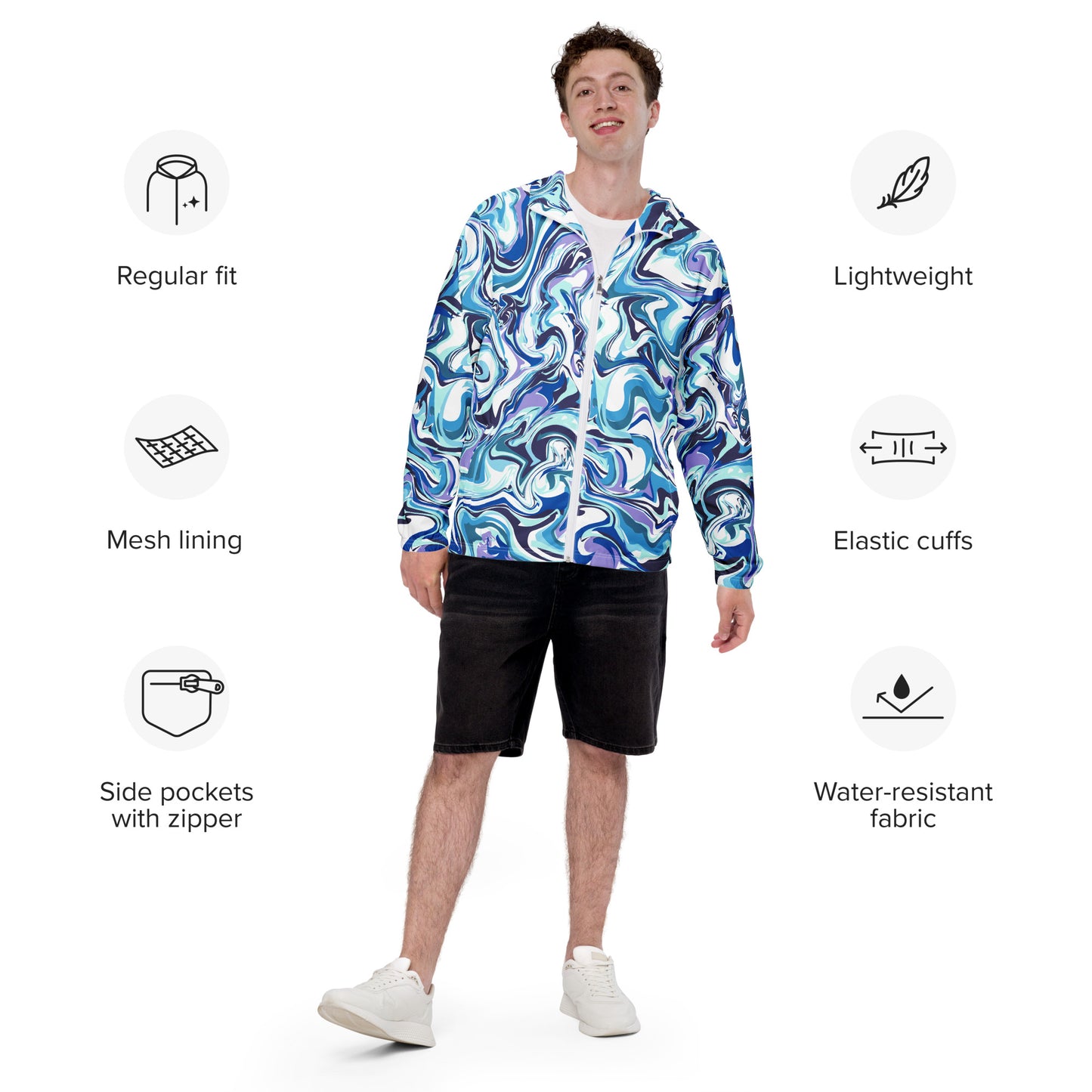 Blue Marble Men’s Windbreaker