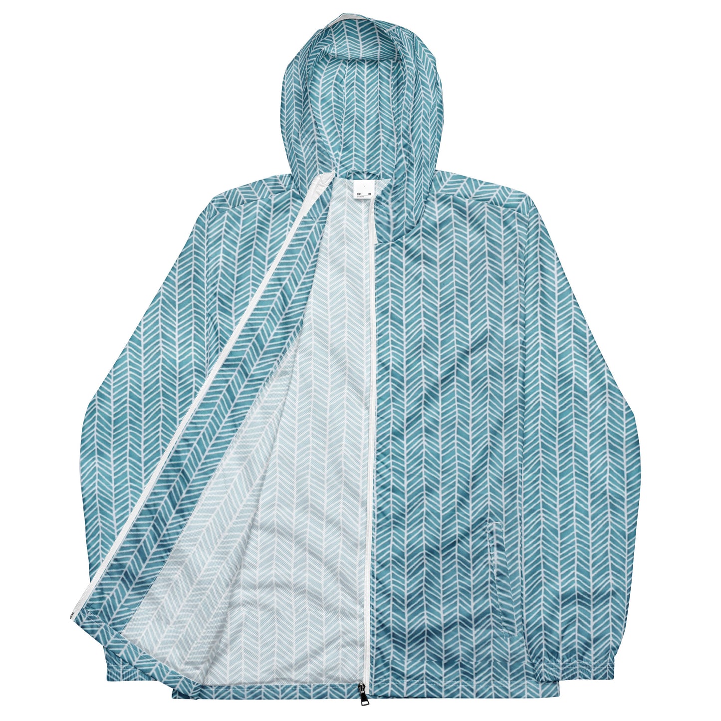 Aqua Chevron Men’s Windbreaker