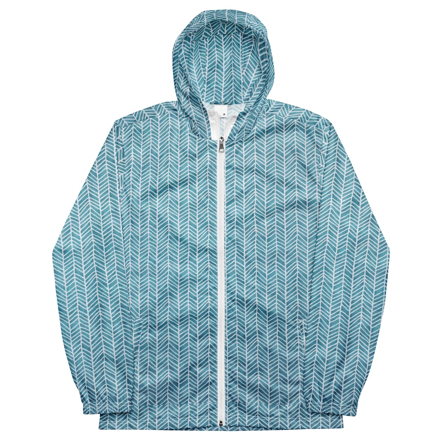 Aqua Chevron Men’s Windbreaker