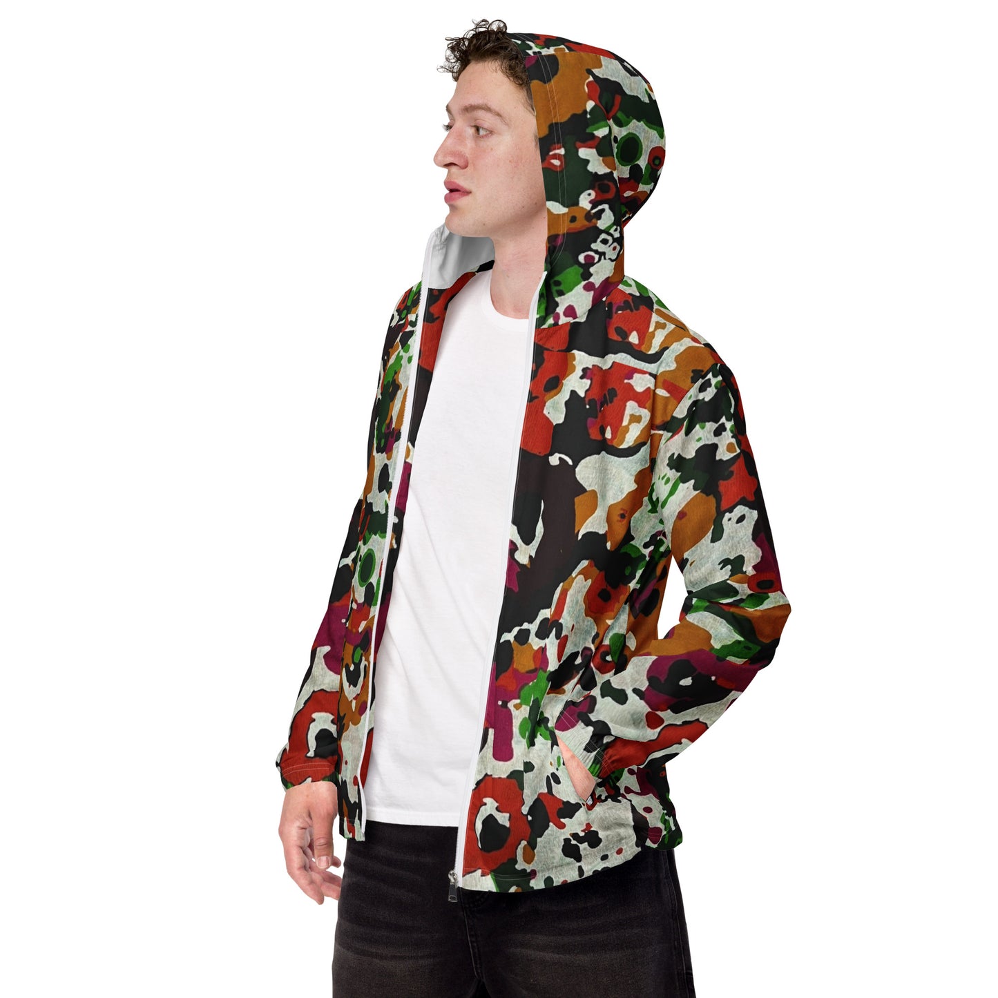 Multicolour Paint Ankara Men’s Windbreaker