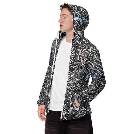 Cyan Print Men’s Windbreaker