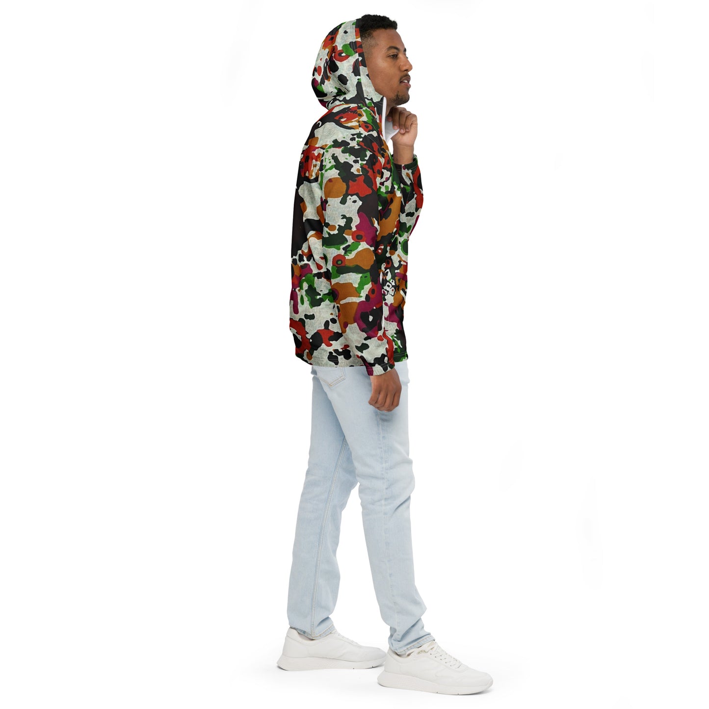 Multicolour Paint Ankara Men’s Windbreaker