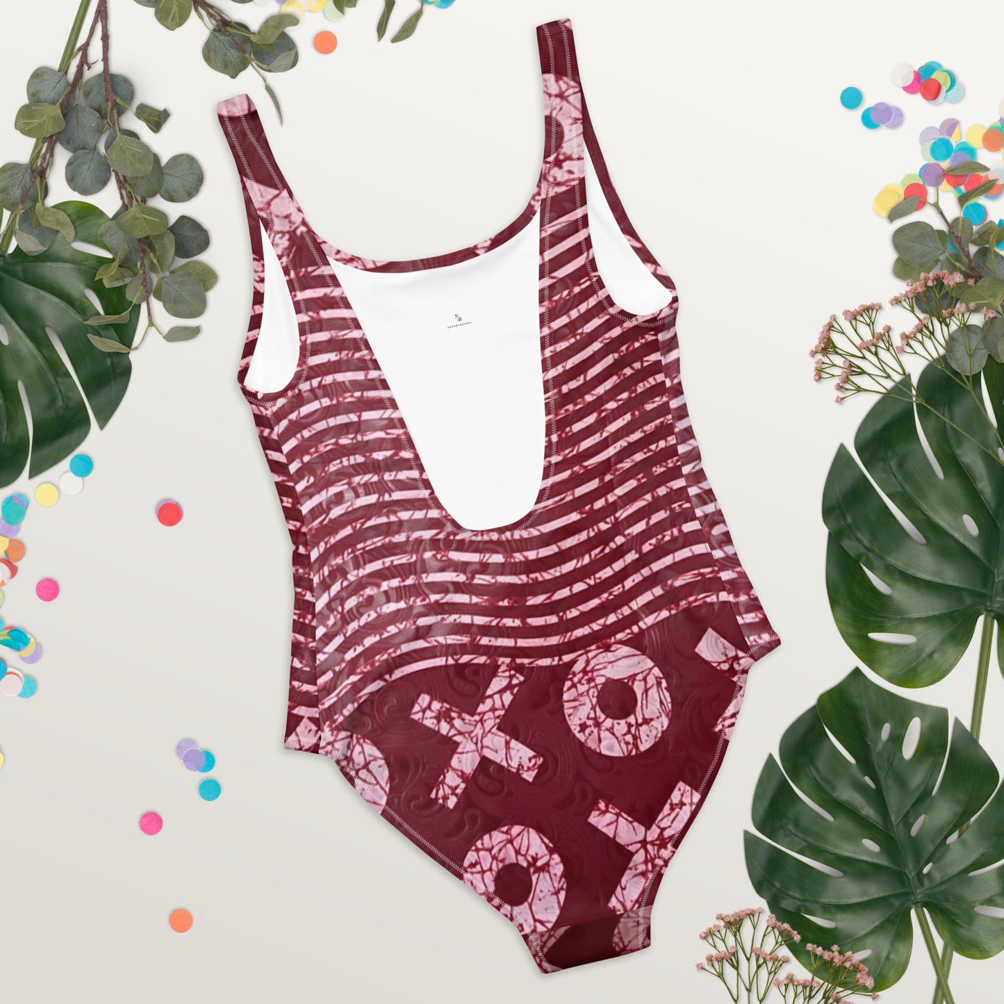 Red XO Adire One-Piece Swimsuit