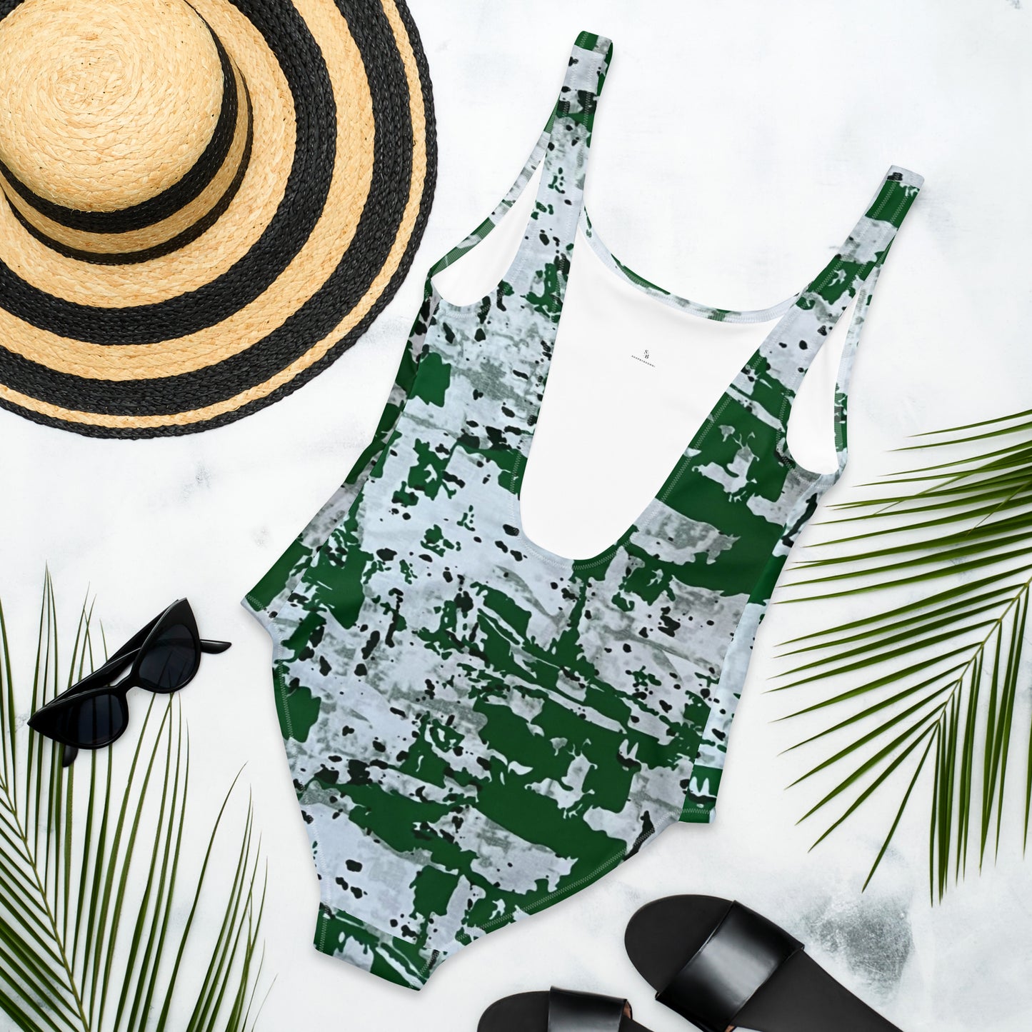 Green Camo Adire One-Piece Swimsuit