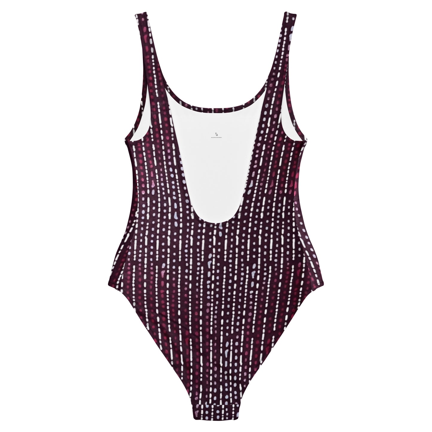 Burgundy Stripe Adire One-Piece Swimsuit