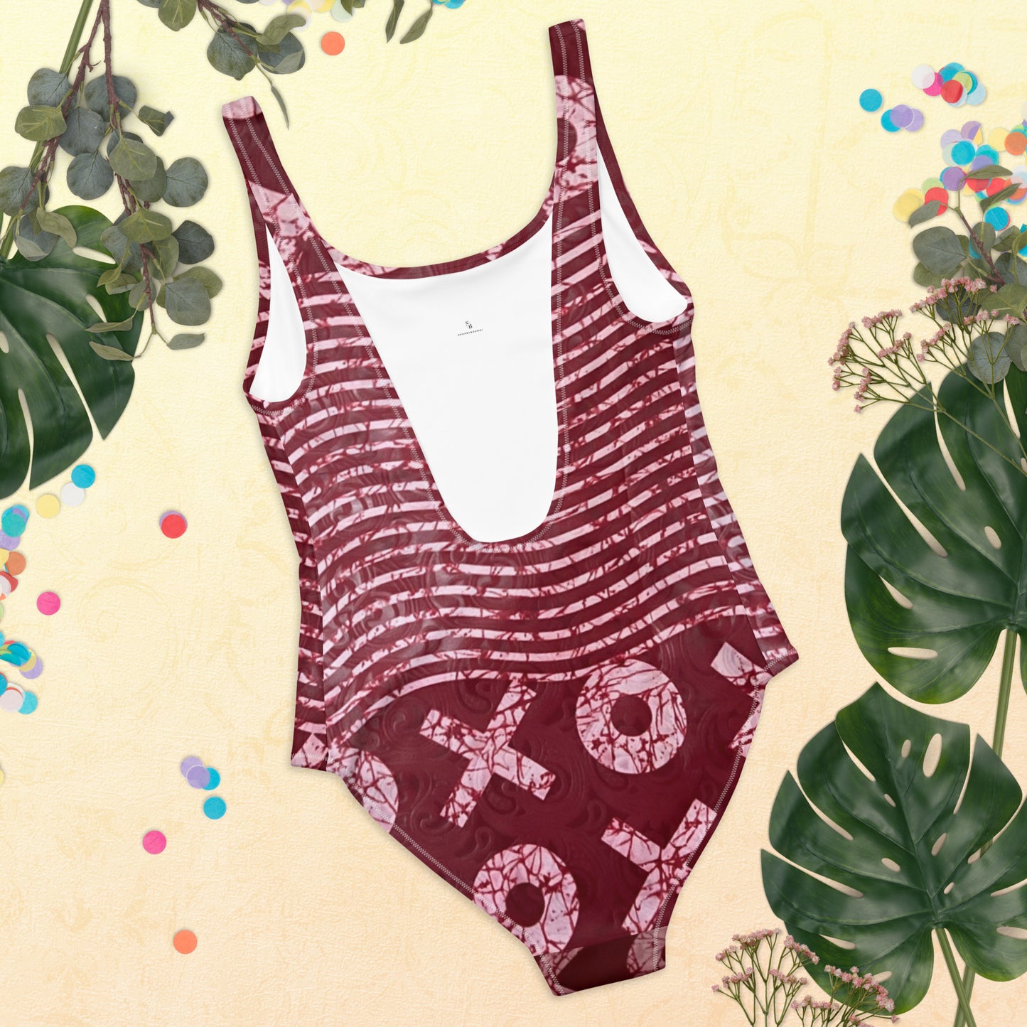 Red XO Adire One-Piece Swimsuit