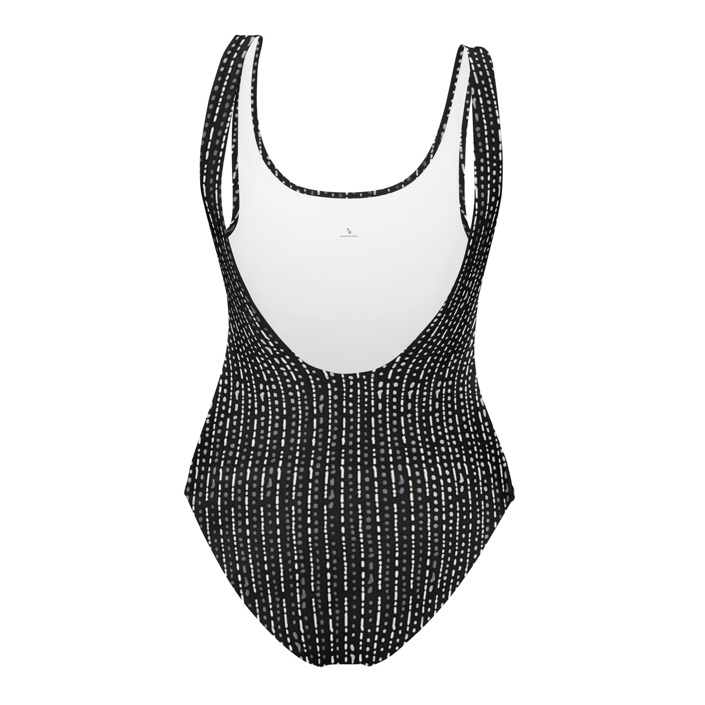 Grey Stripe Adire One-Piece Swimsuit