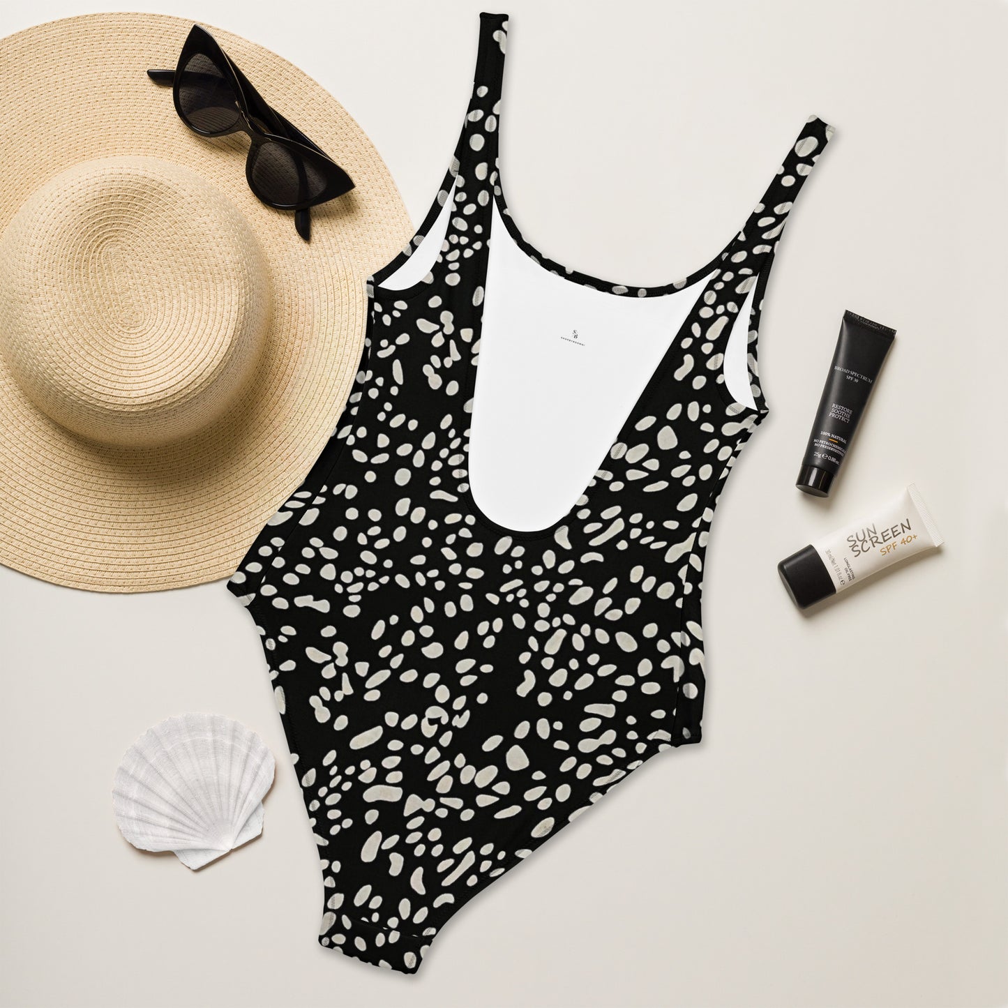 White Dots Adire One-Piece Swimsuit