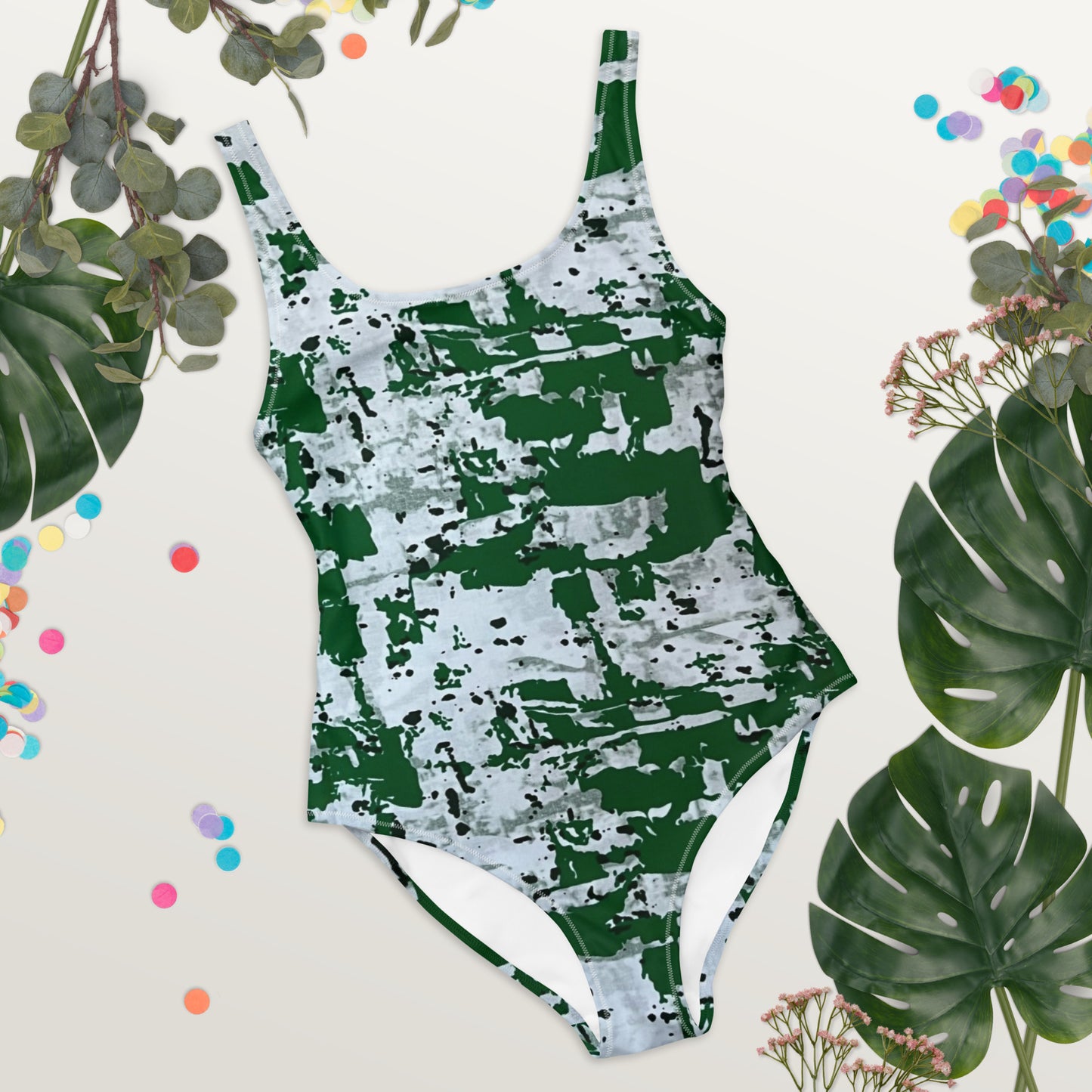 Green Camo Adire One-Piece Swimsuit