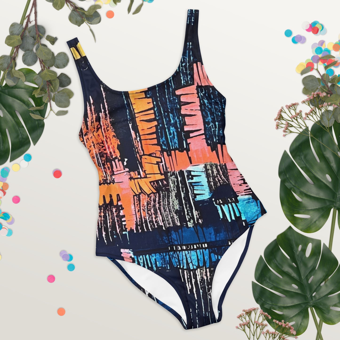 Colourful Adire One-Piece Swimsuit