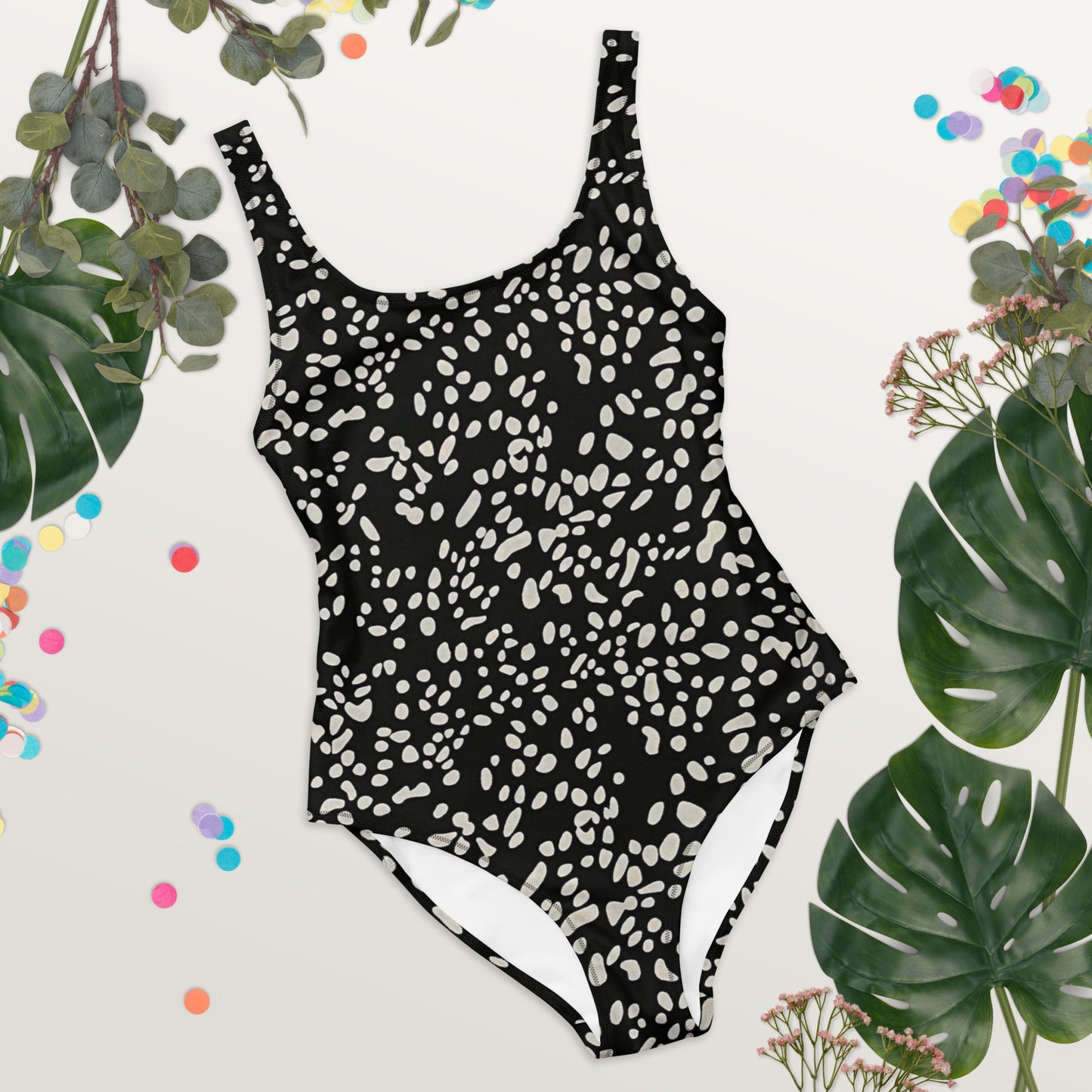 White Dots Adire One-Piece Swimsuit