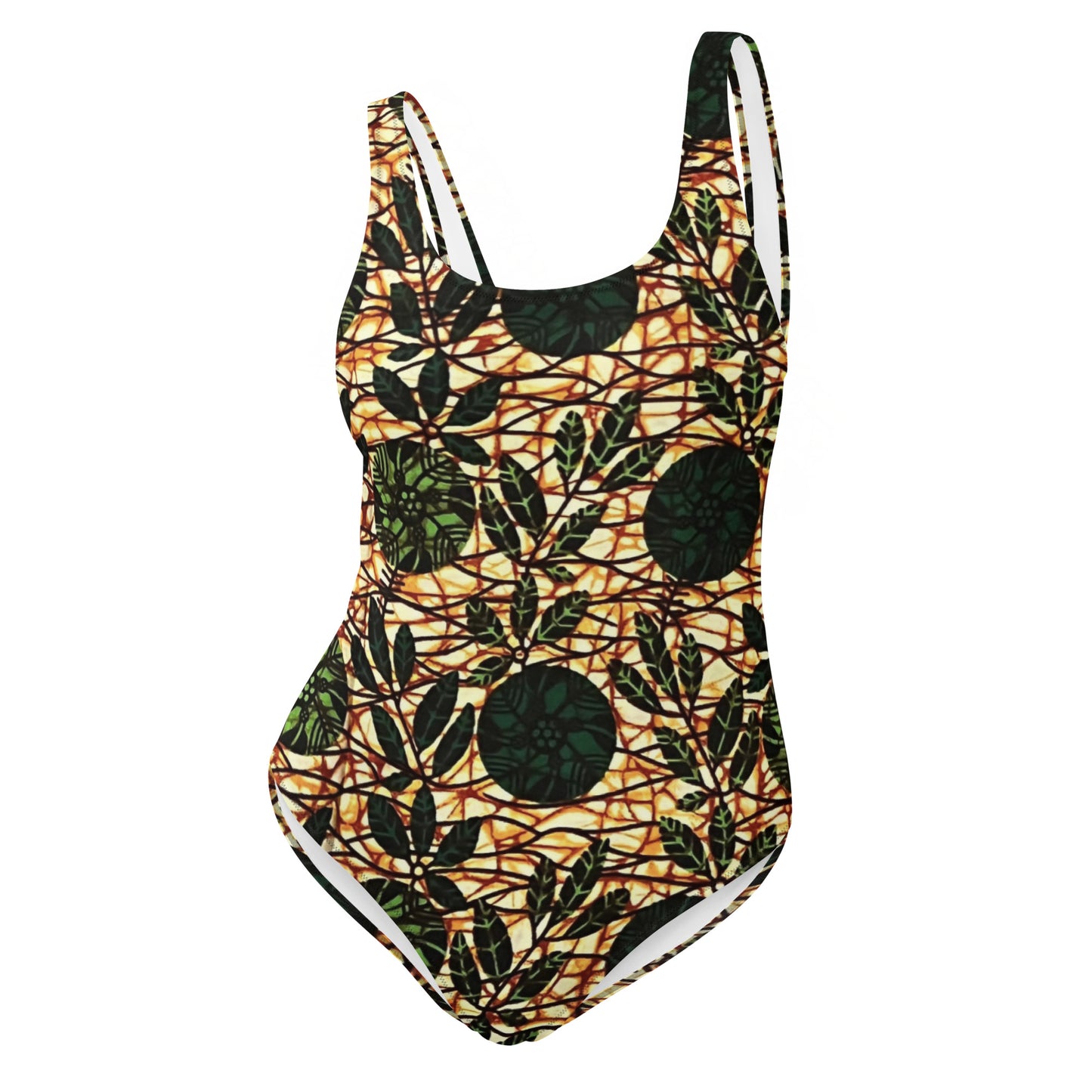 Green Leaf Wine Ankara One-Piece Swimsuit