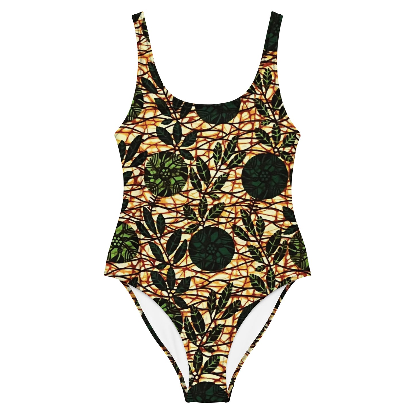 Green Leaf Wine Ankara One-Piece Swimsuit