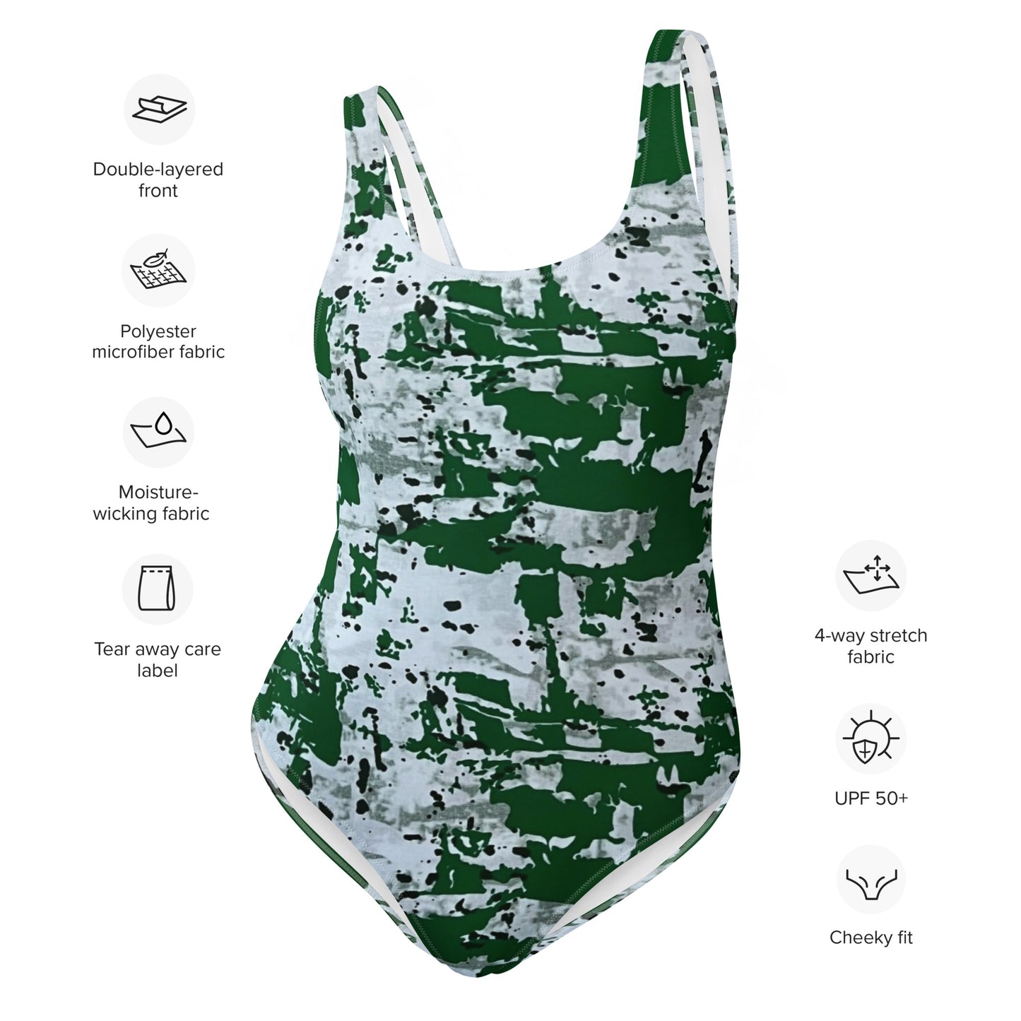 Green Camo Adire One-Piece Swimsuit