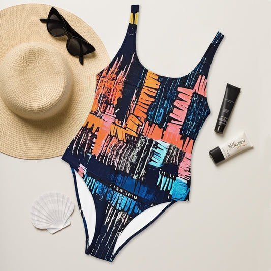 Colourful Adire One-Piece Swimsuit