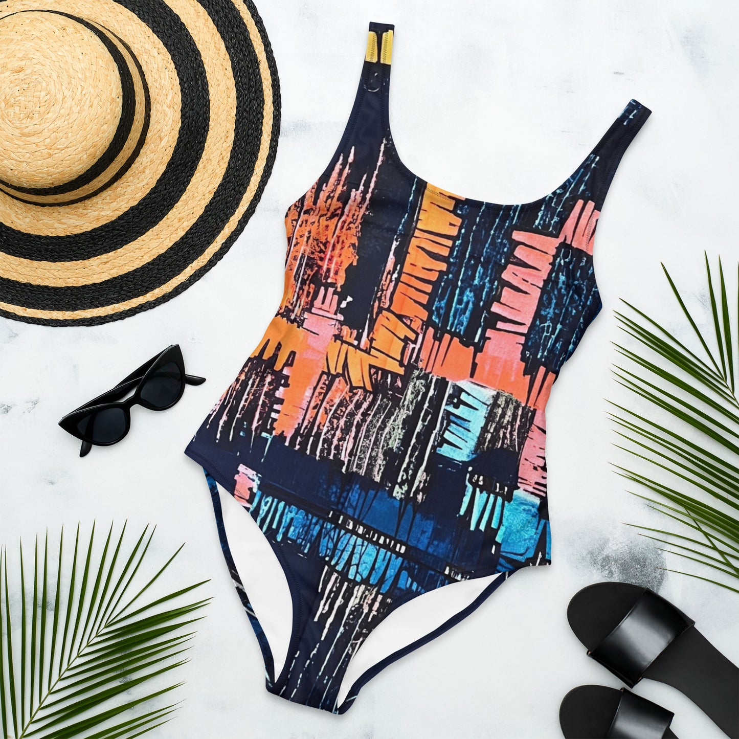 Colourful Adire One-Piece Swimsuit