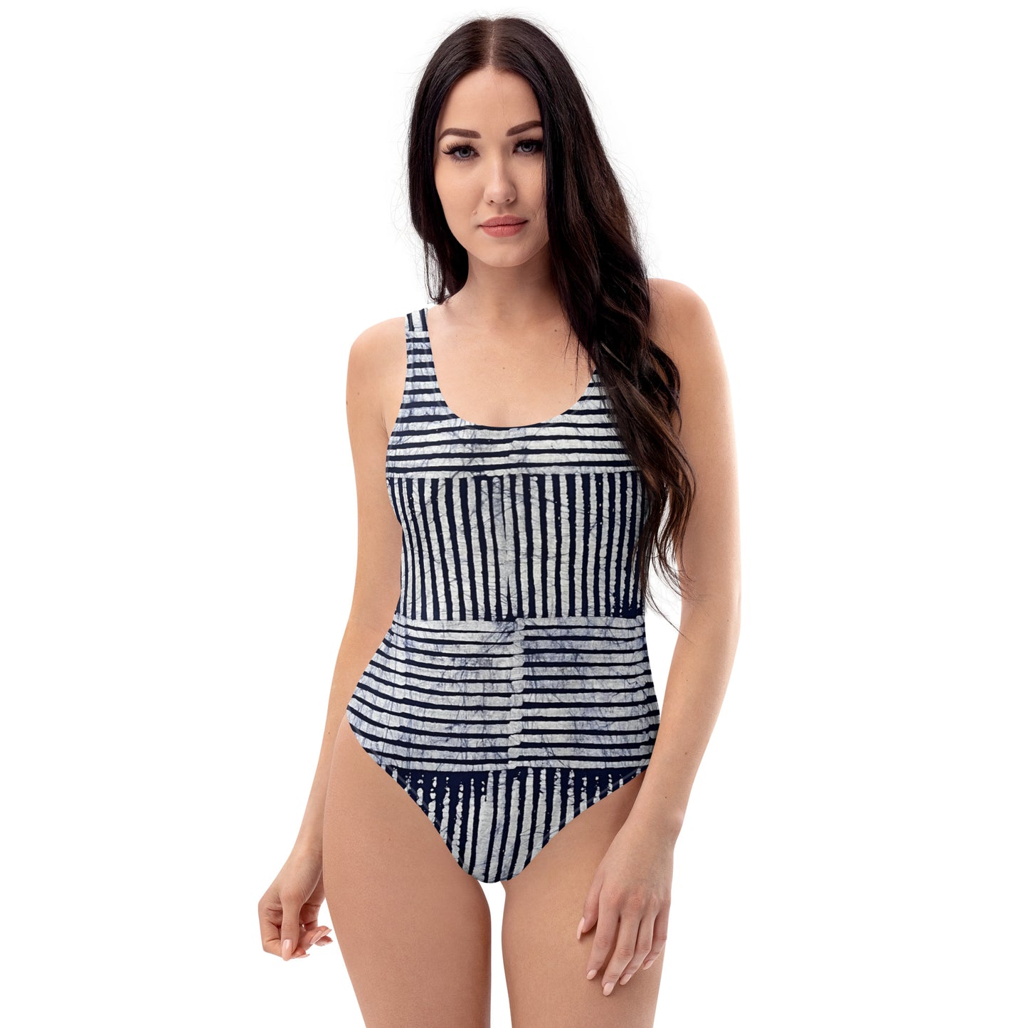 Stripey Adire One-Piece Swimsuit