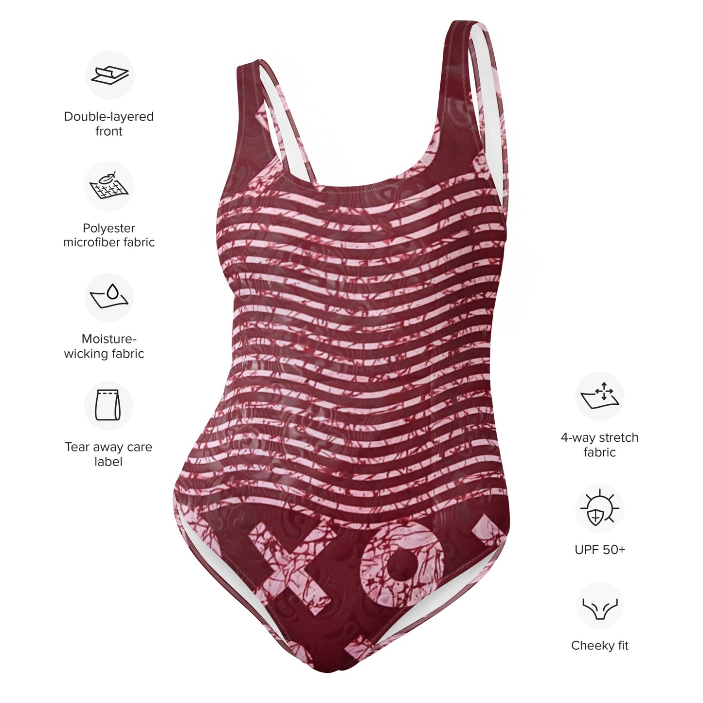 Red XO Adire One-Piece Swimsuit