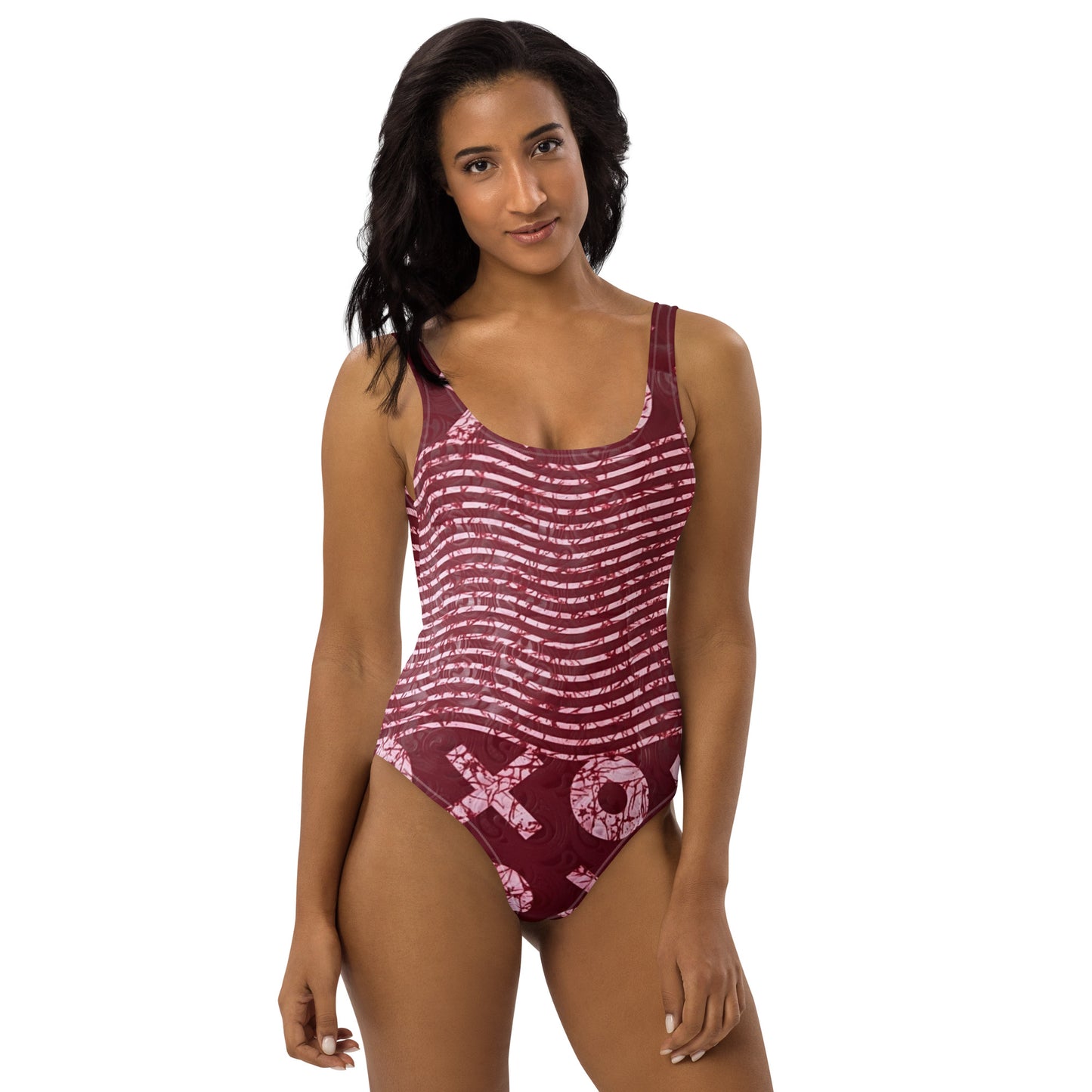 Red XO Adire One-Piece Swimsuit