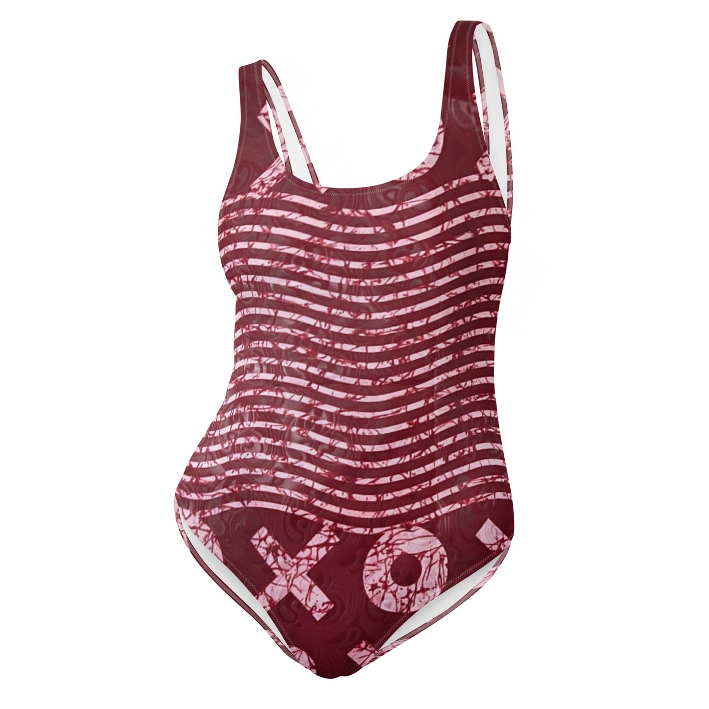 Red XO Adire One-Piece Swimsuit