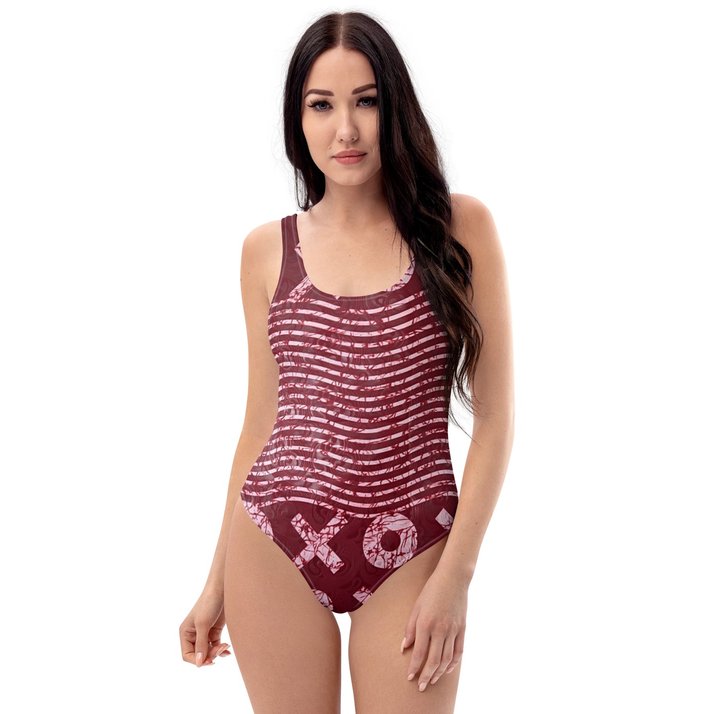 Red XO Adire One-Piece Swimsuit