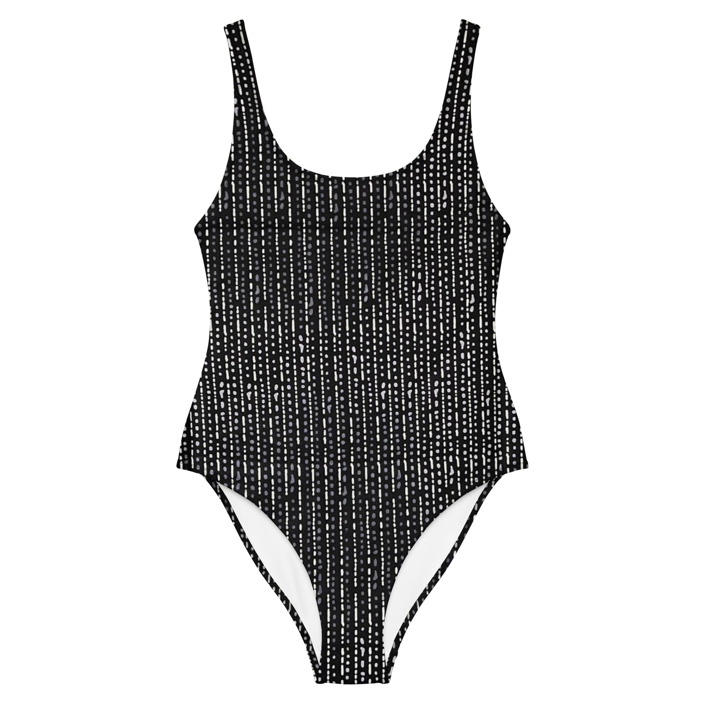 Grey Stripe Adire One-Piece Swimsuit