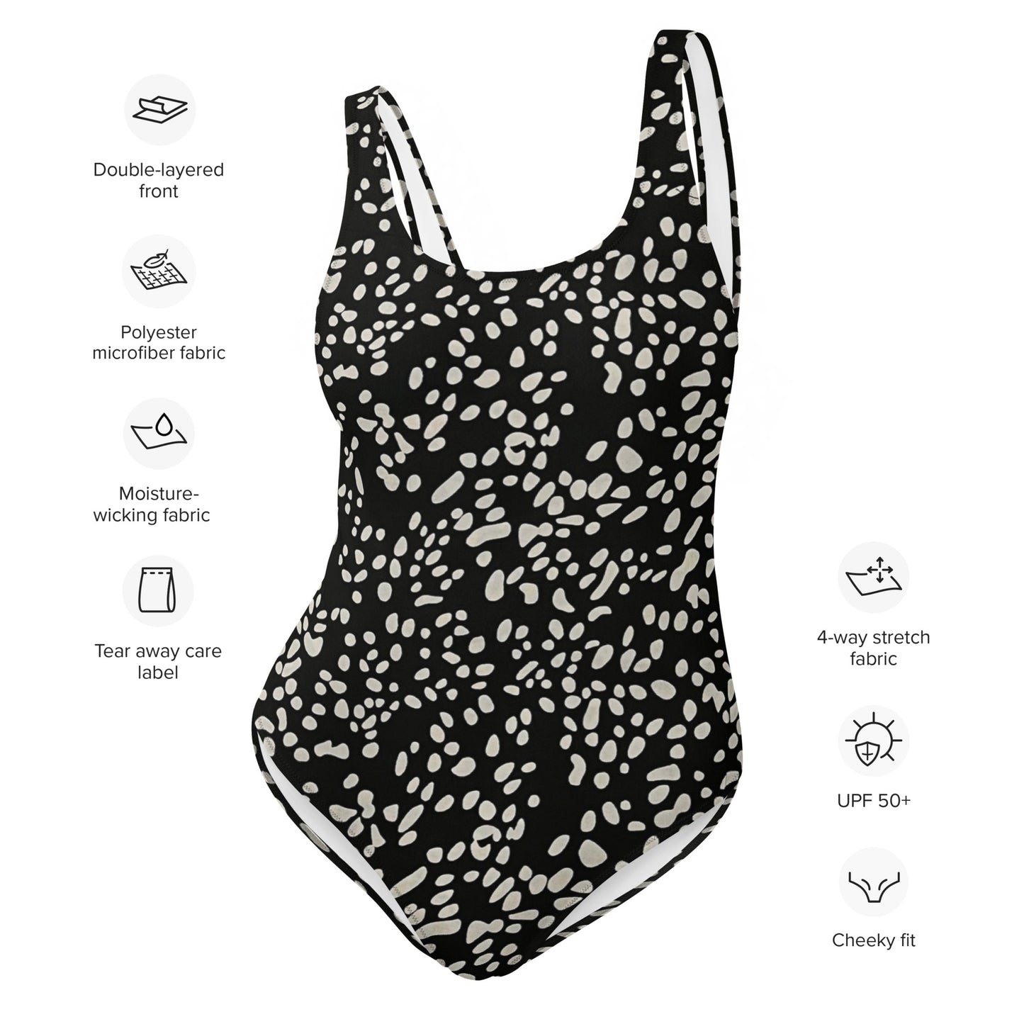 White Dots Adire One-Piece Swimsuit