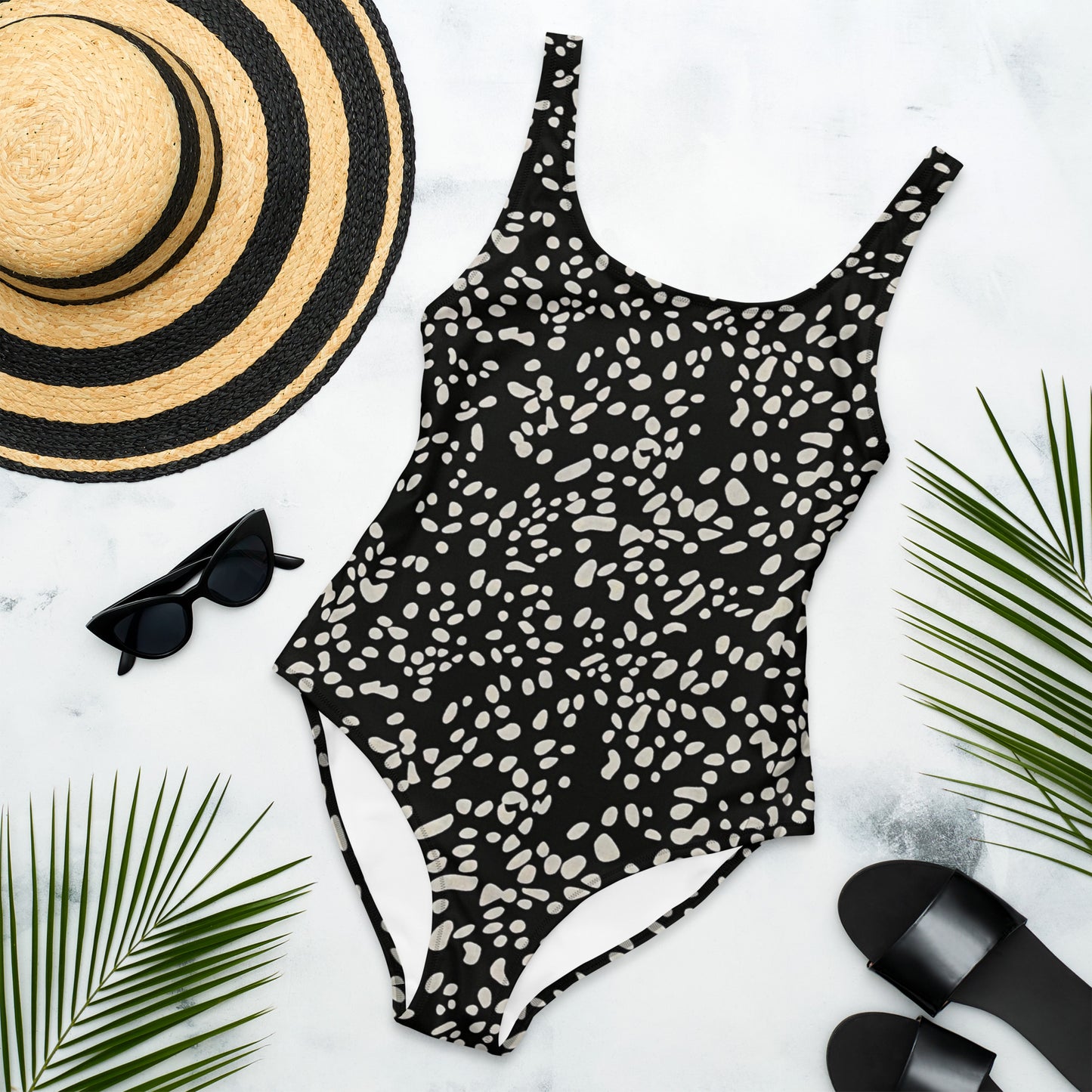 White Dots Adire One-Piece Swimsuit