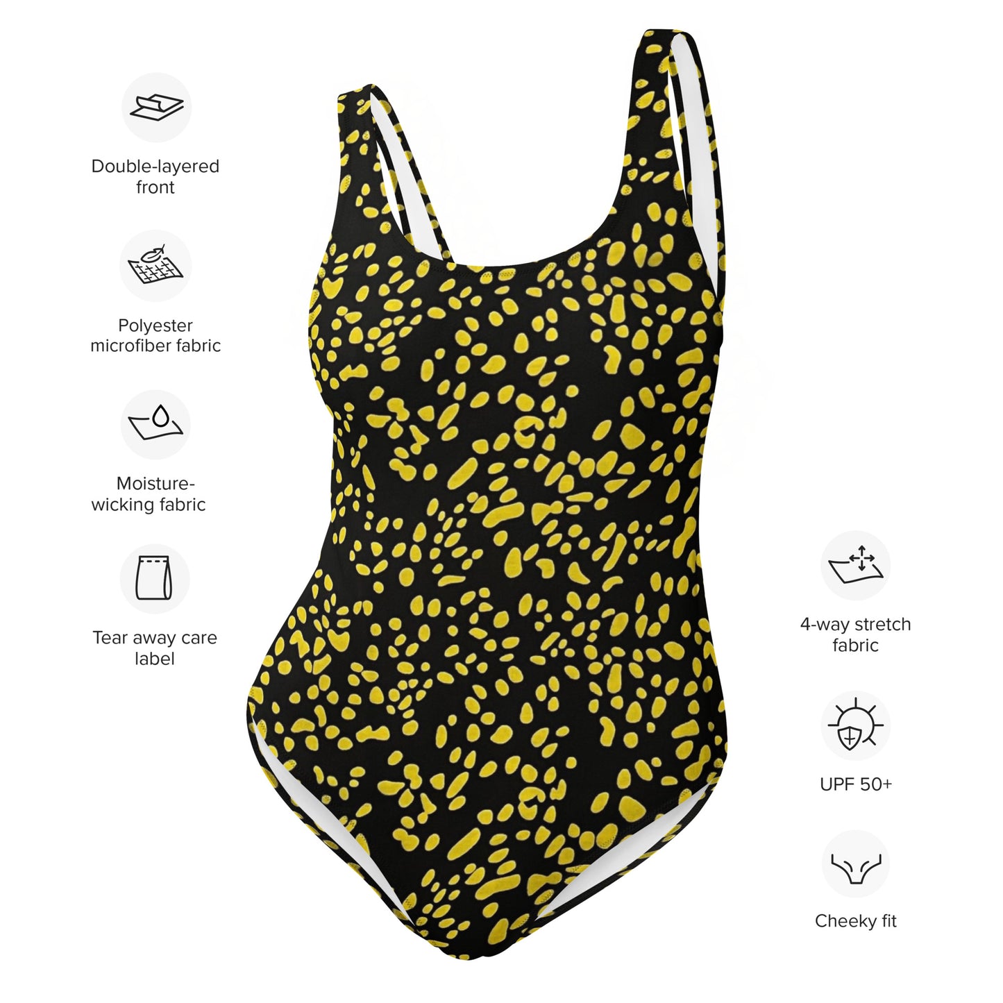 Yellow Dots Adire One-Piece Swimsuit