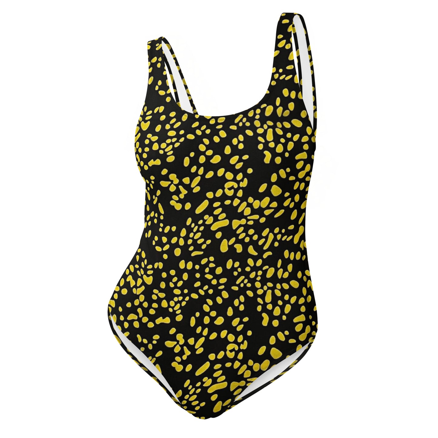 Yellow Dots Adire One-Piece Swimsuit