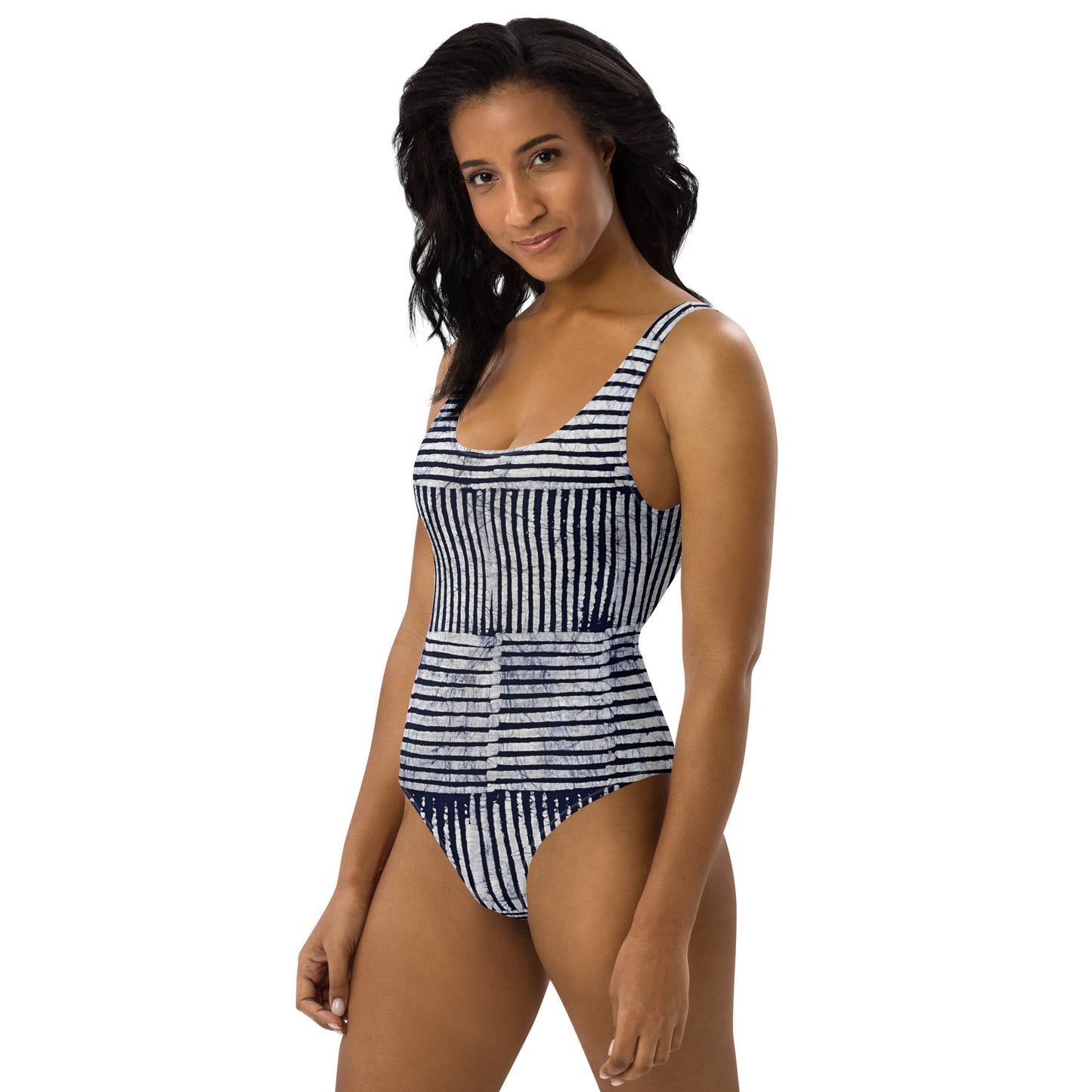 Stripey Adire One-Piece Swimsuit