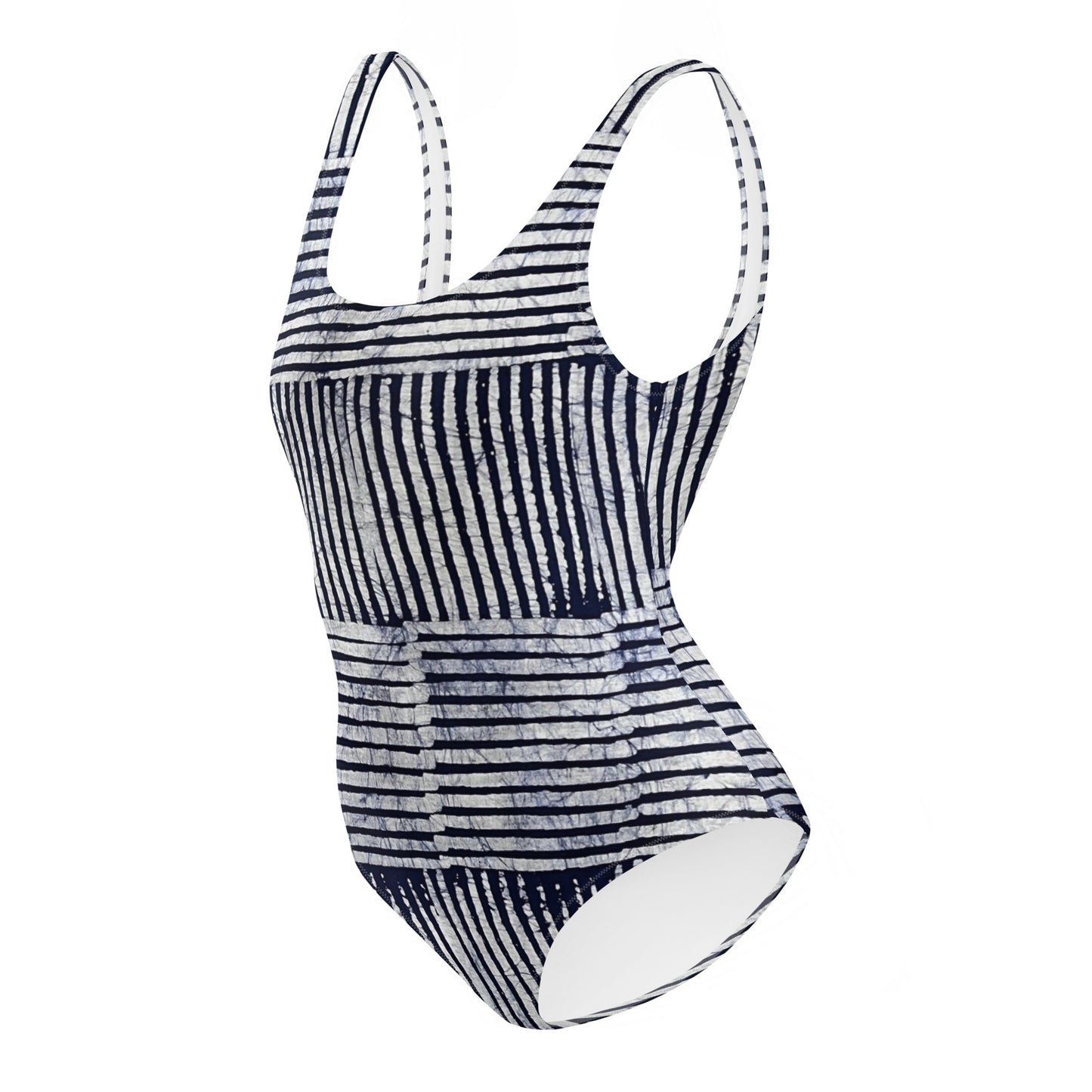 Stripey Adire One-Piece Swimsuit