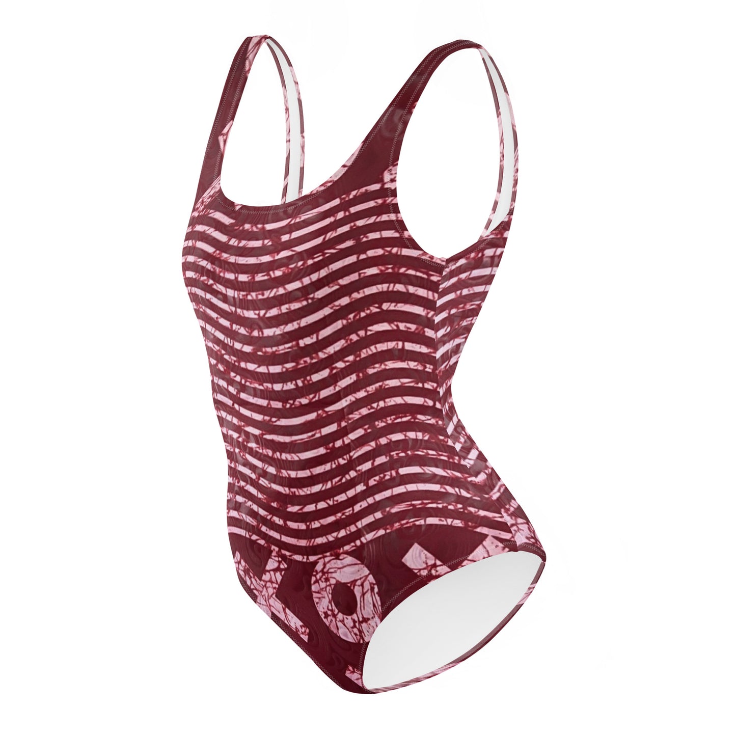 Red XO Adire One-Piece Swimsuit