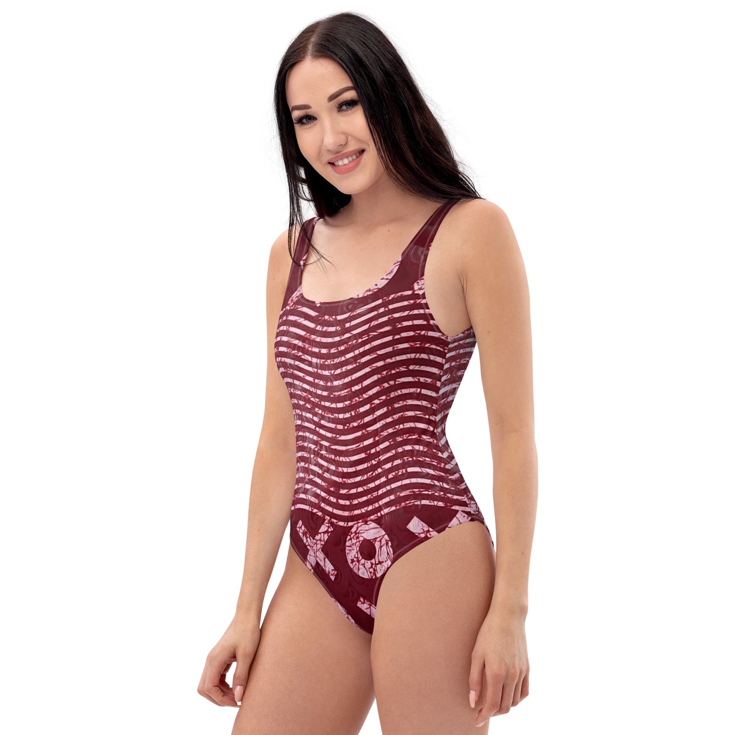 Red XO Adire One-Piece Swimsuit