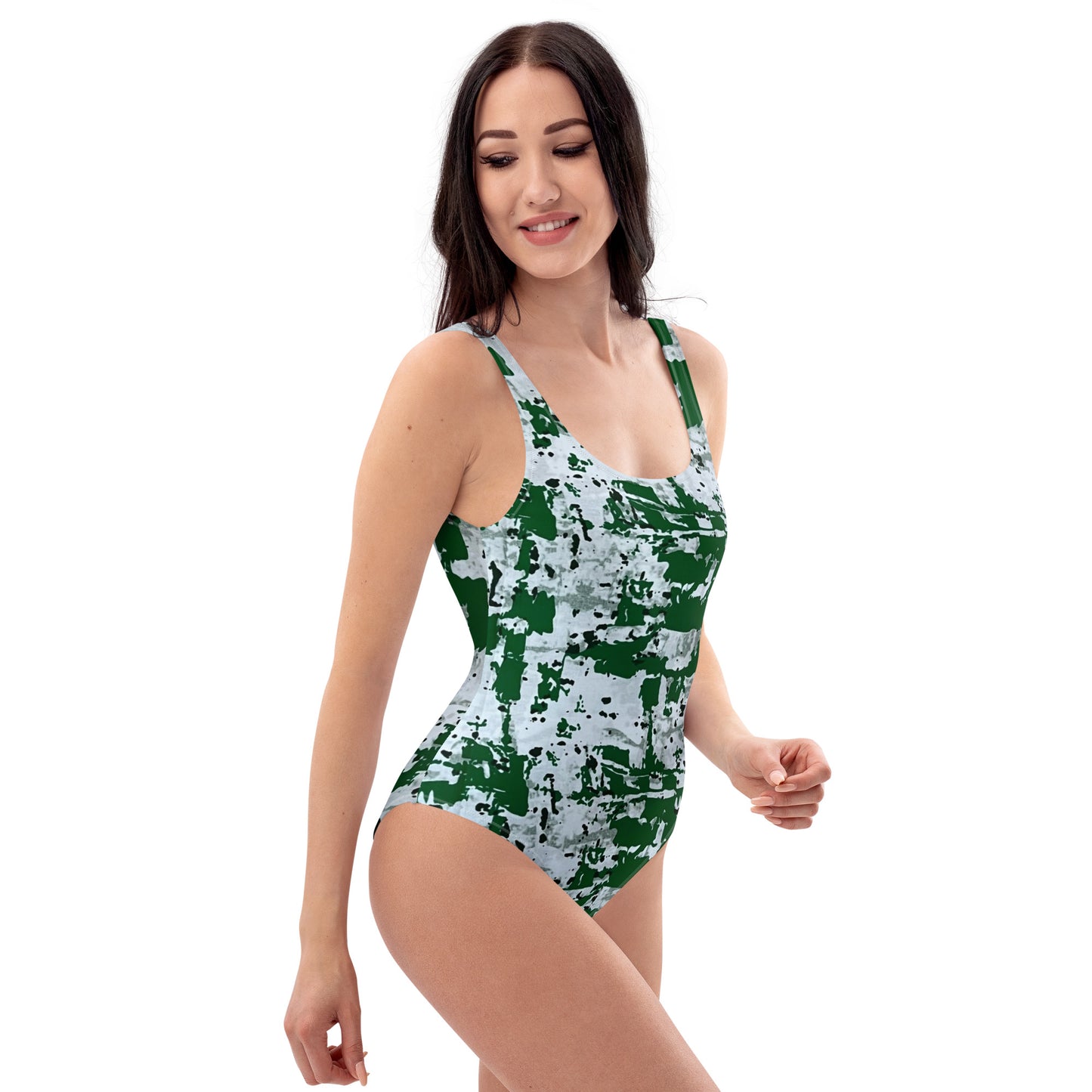 Green Camo Adire One-Piece Swimsuit