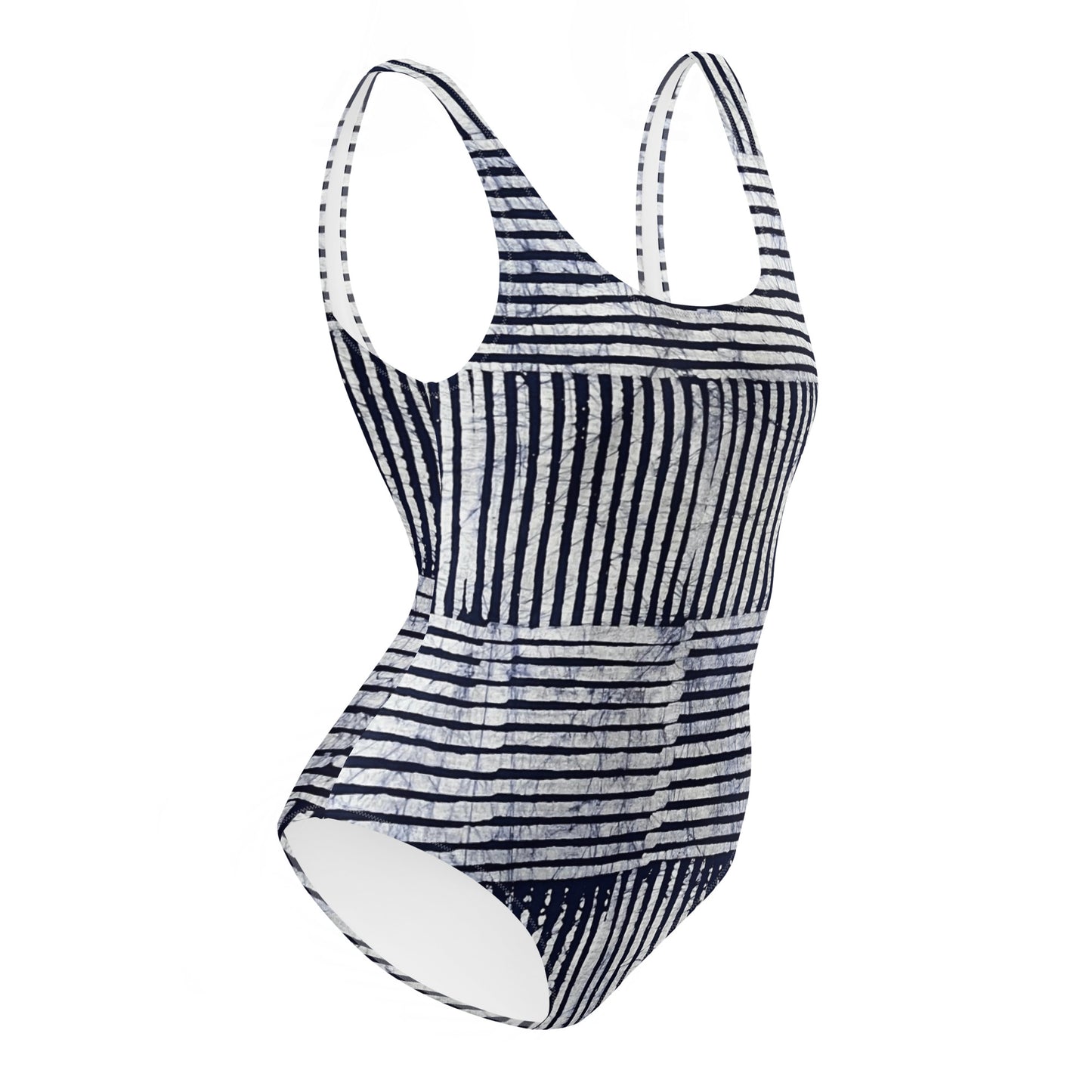 Stripey Adire One-Piece Swimsuit