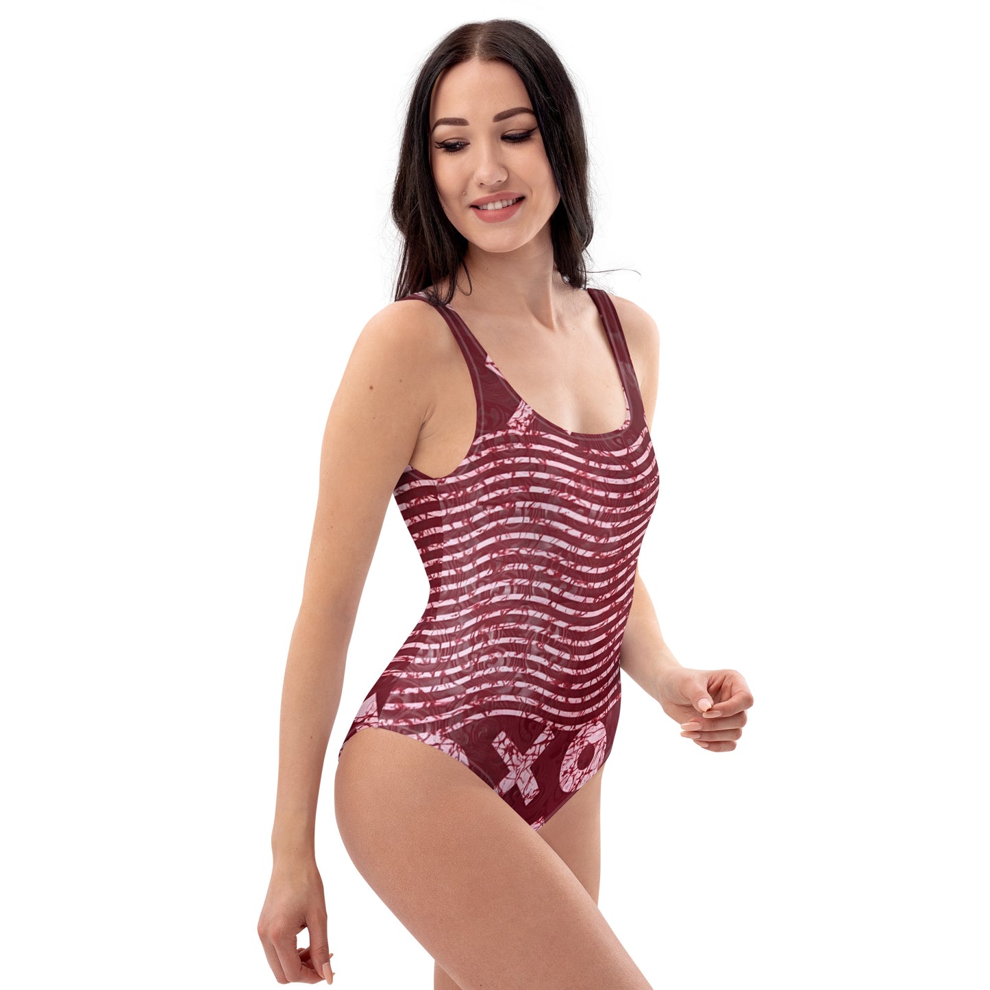 Red XO Adire One-Piece Swimsuit