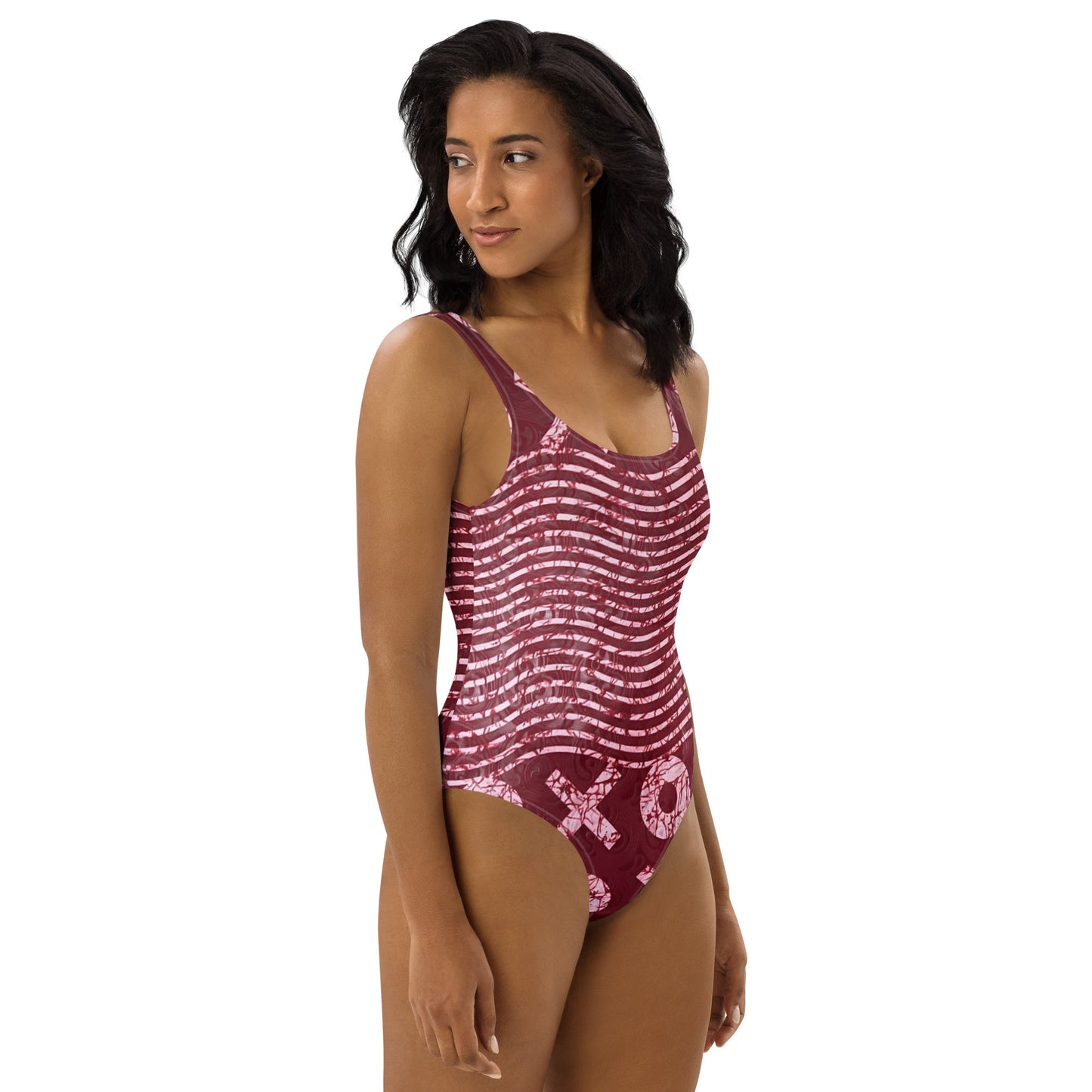 Red XO Adire One-Piece Swimsuit