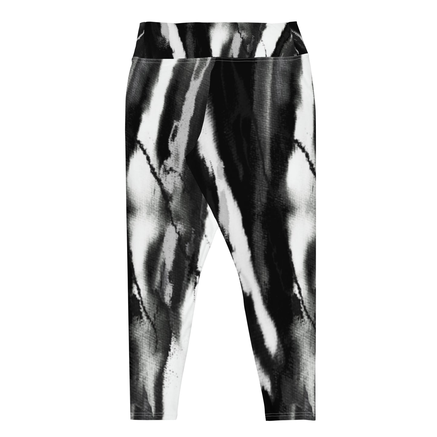 Black White Tie Dye Plus Size Leggings