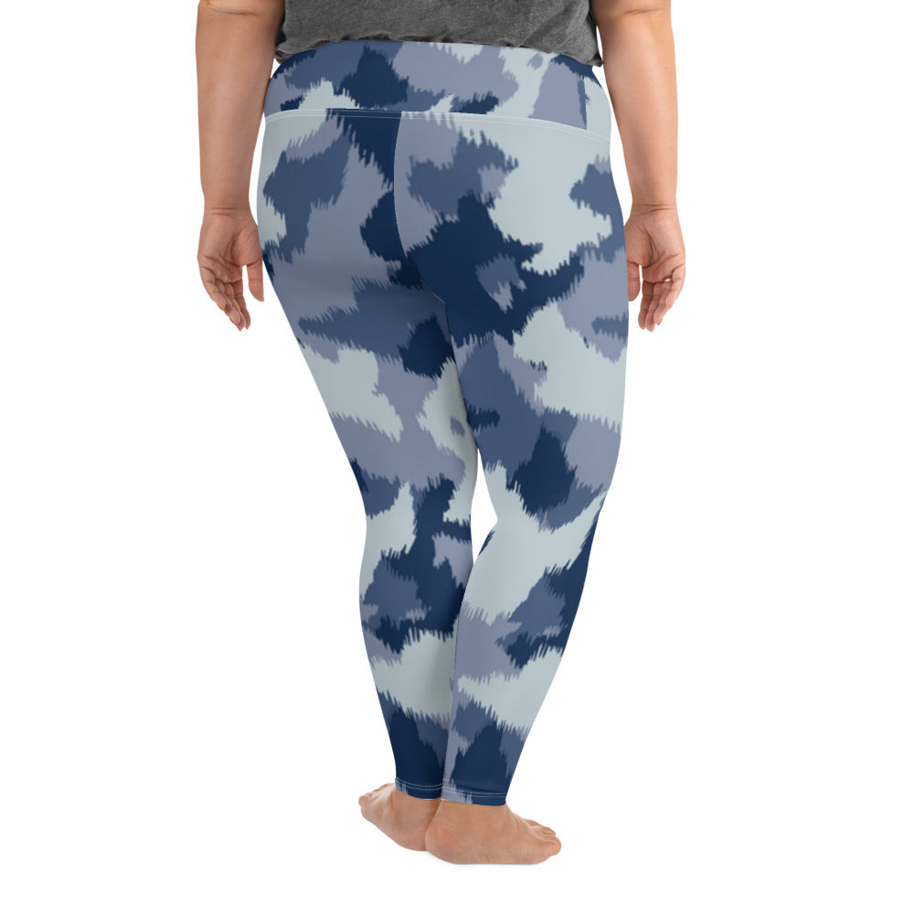 Blue Army Plus Size Leggings