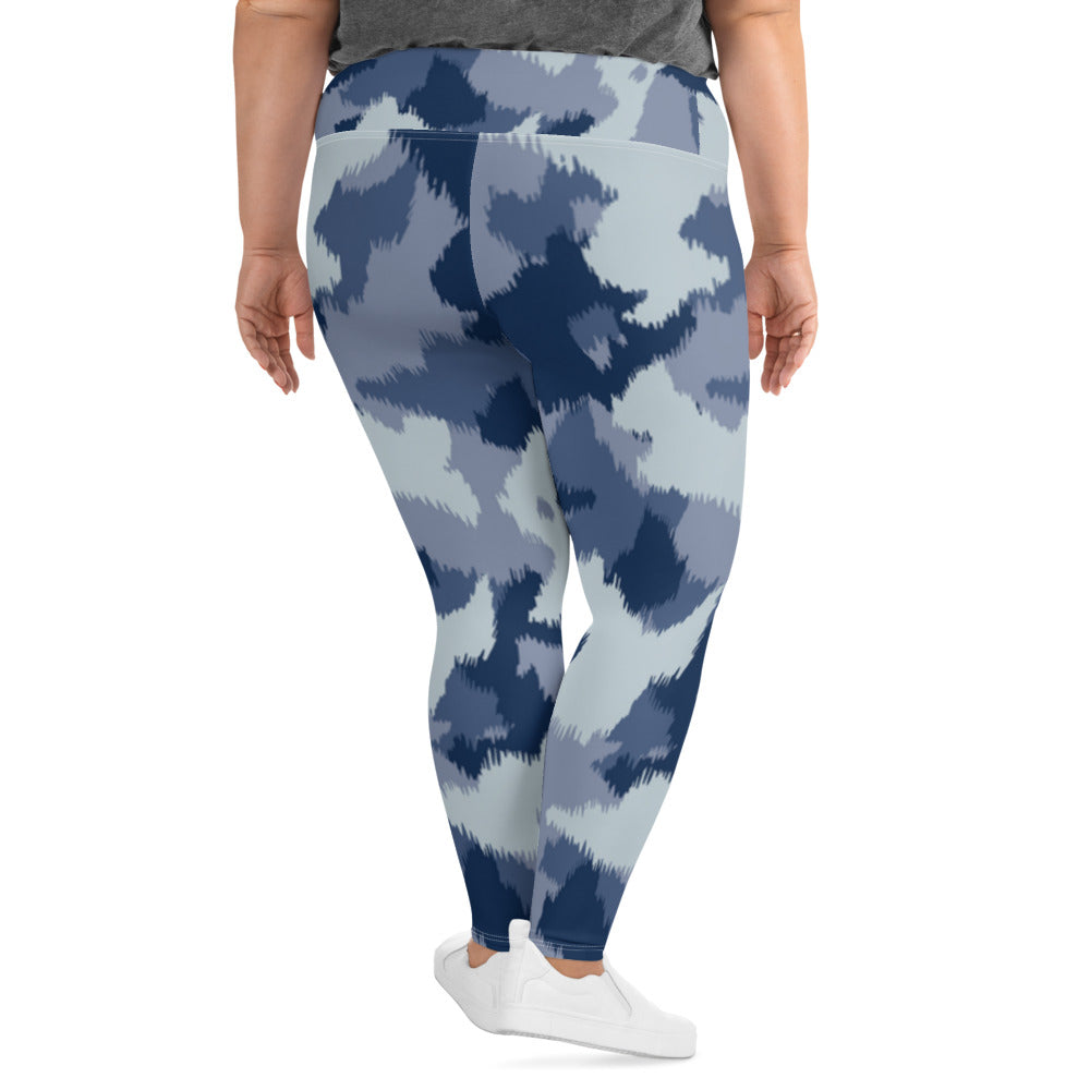 Blue Army Plus Size Leggings