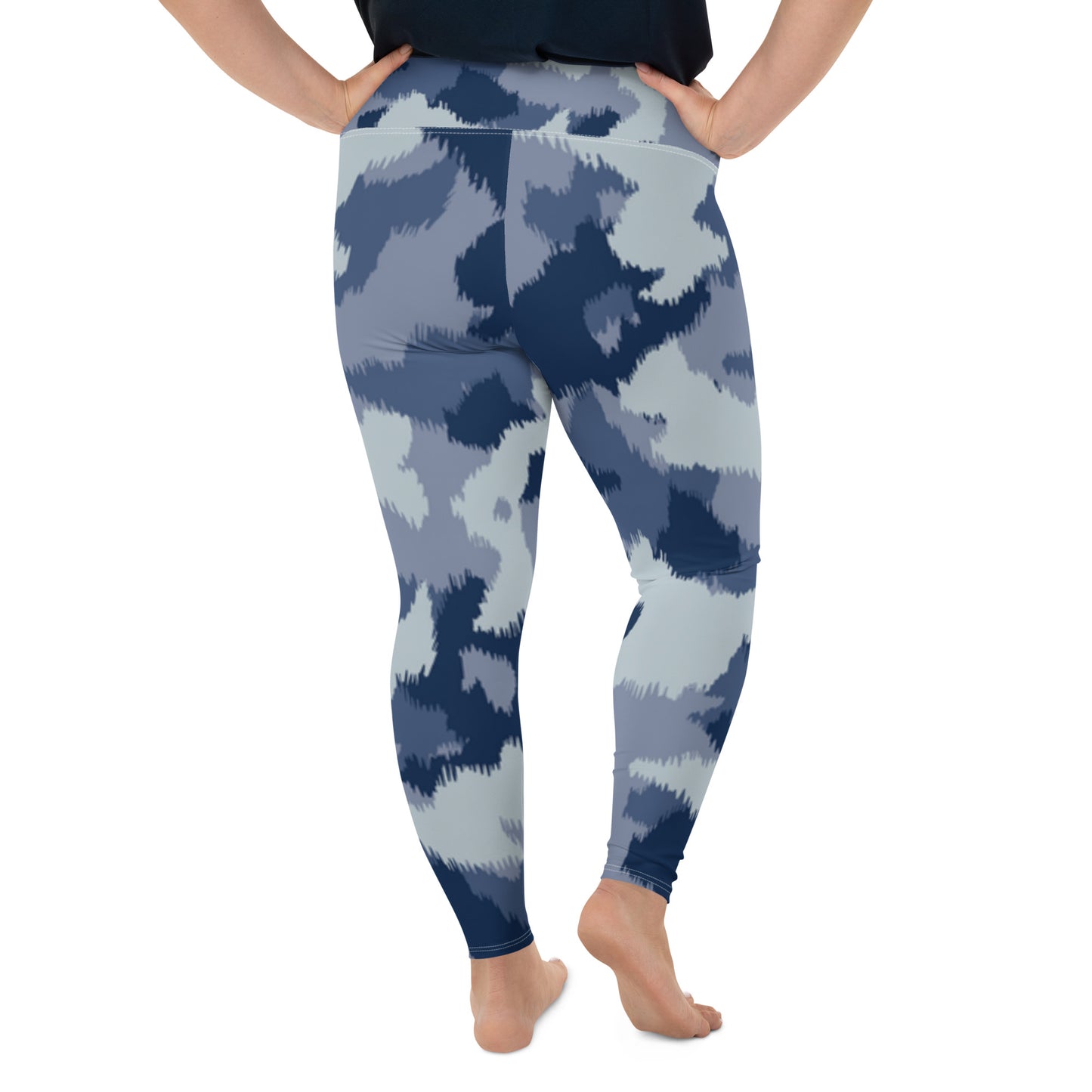 Blue Army Plus Size Leggings