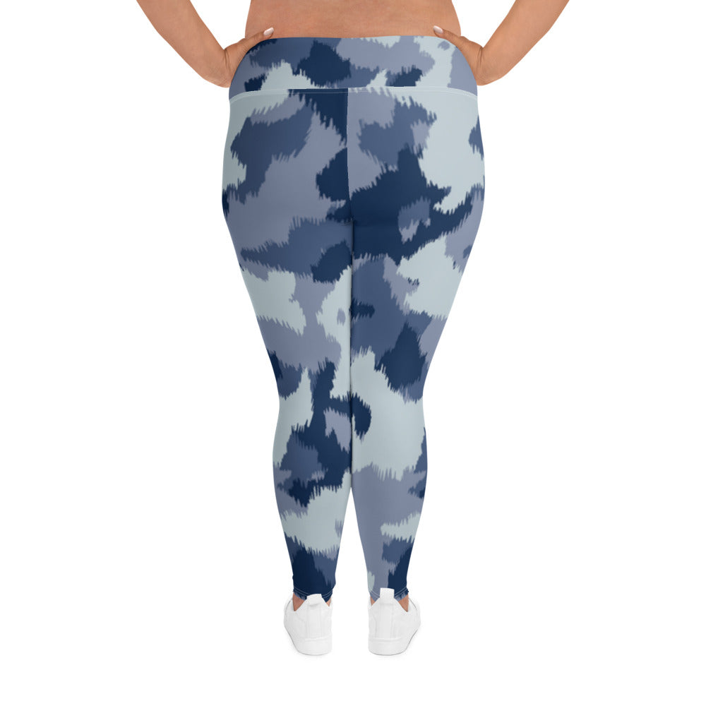 Blue Army Plus Size Leggings