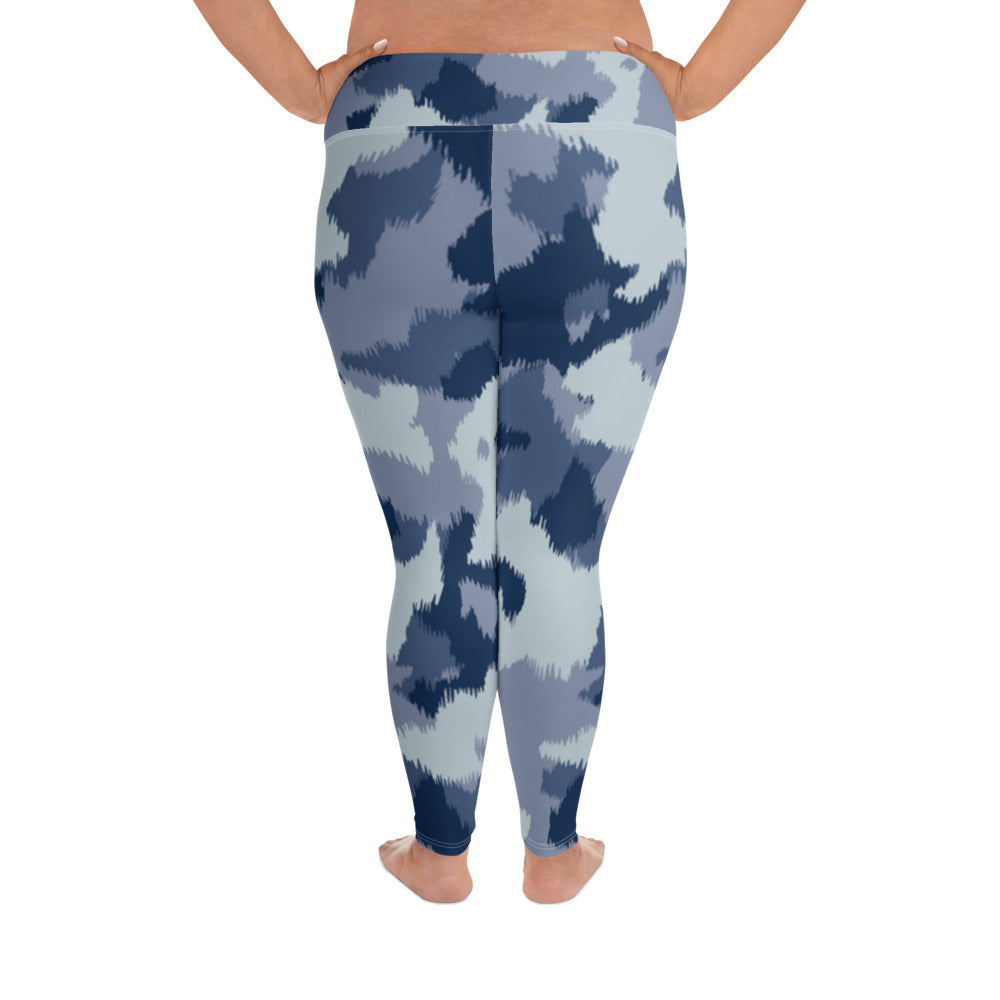 Blue Army Plus Size Leggings