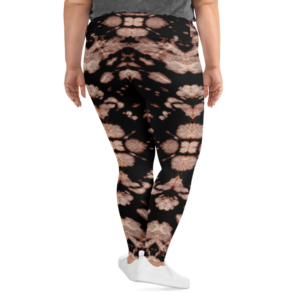 Brown Tie Dye Plus Size Leggings