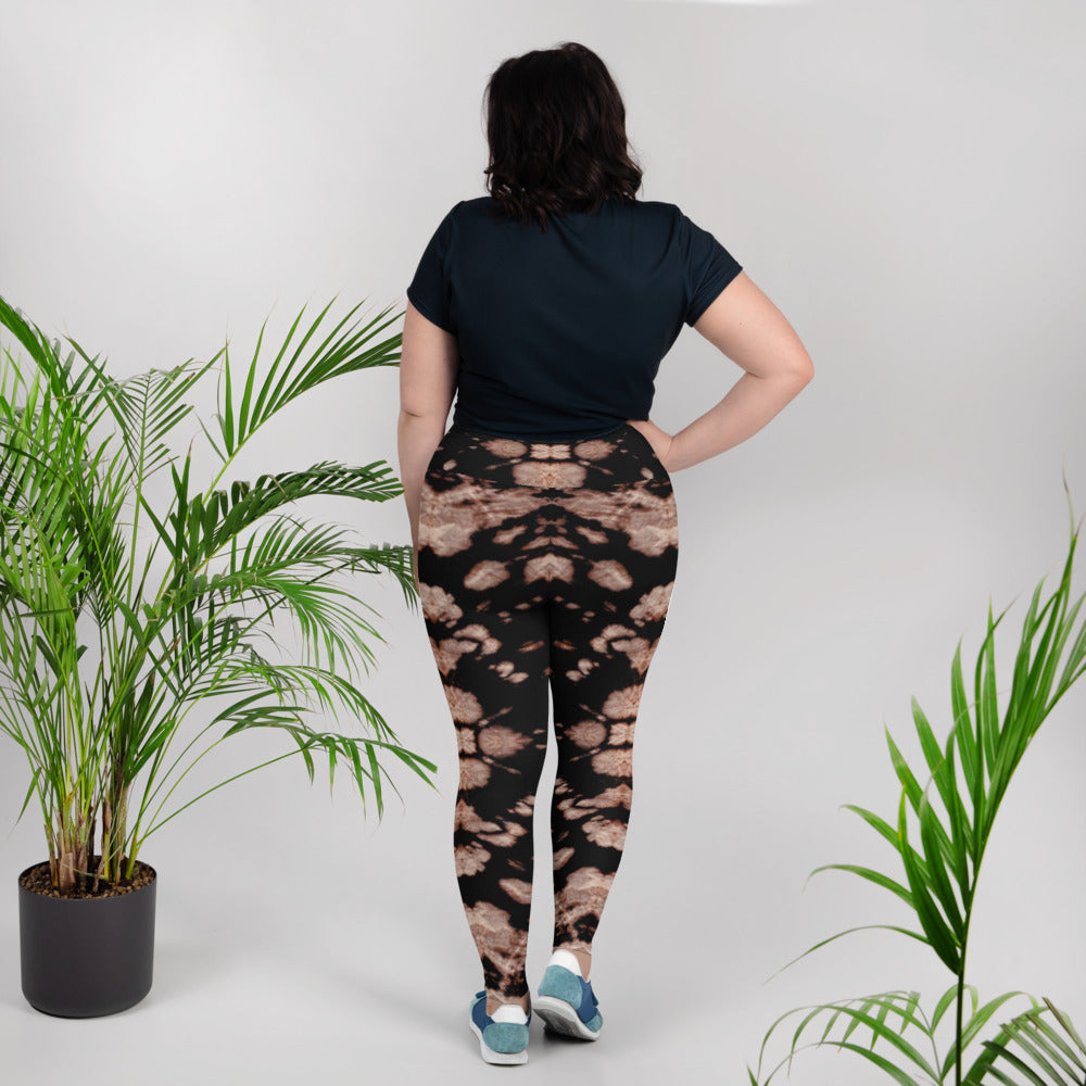 Brown Tie Dye Plus Size Leggings