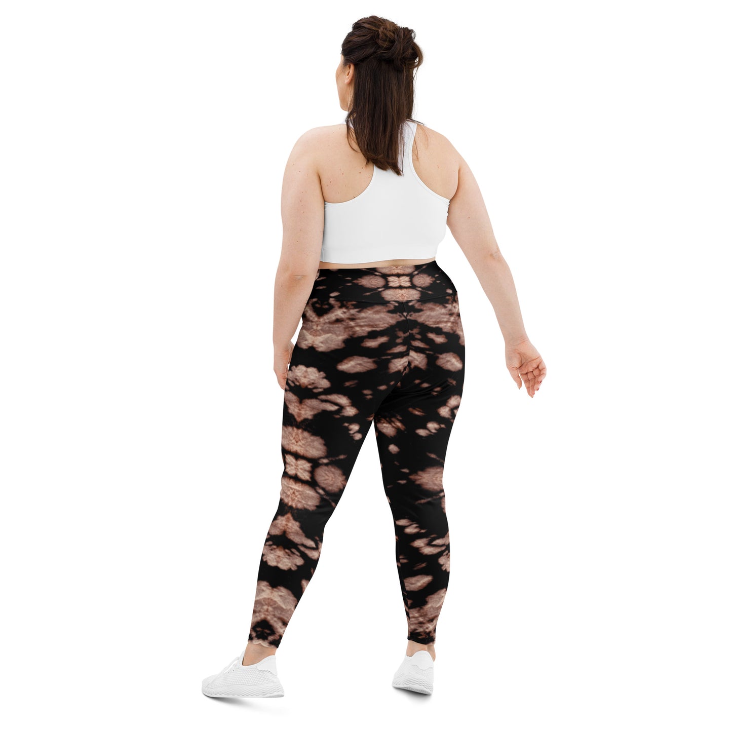 Brown Tie Dye Plus Size Leggings